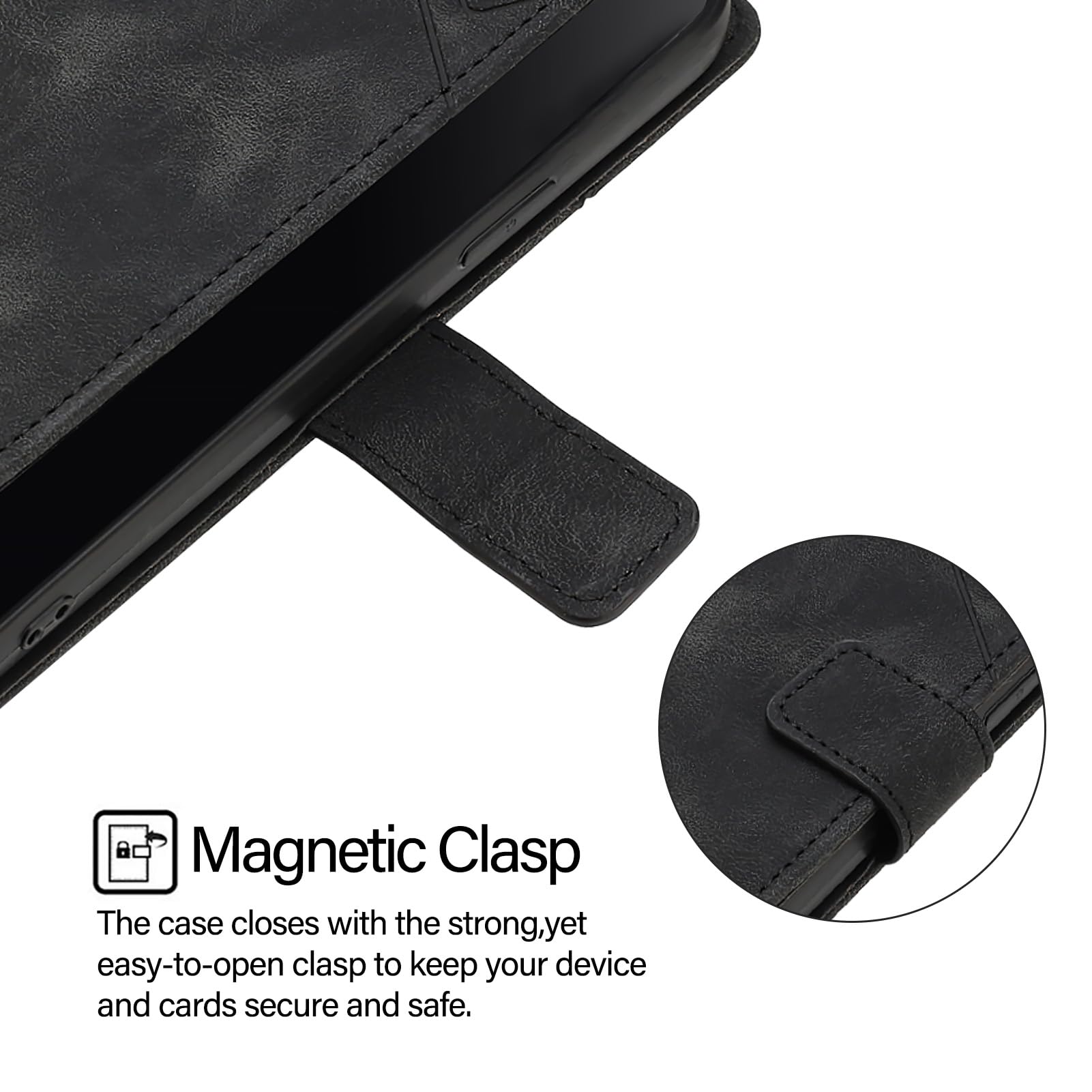 Moto G05 Funda Libro Para Motorola Moto E15/G05 - Cuero Sintético Con Ranuras Para Tarjetas (negro) Motorola G05