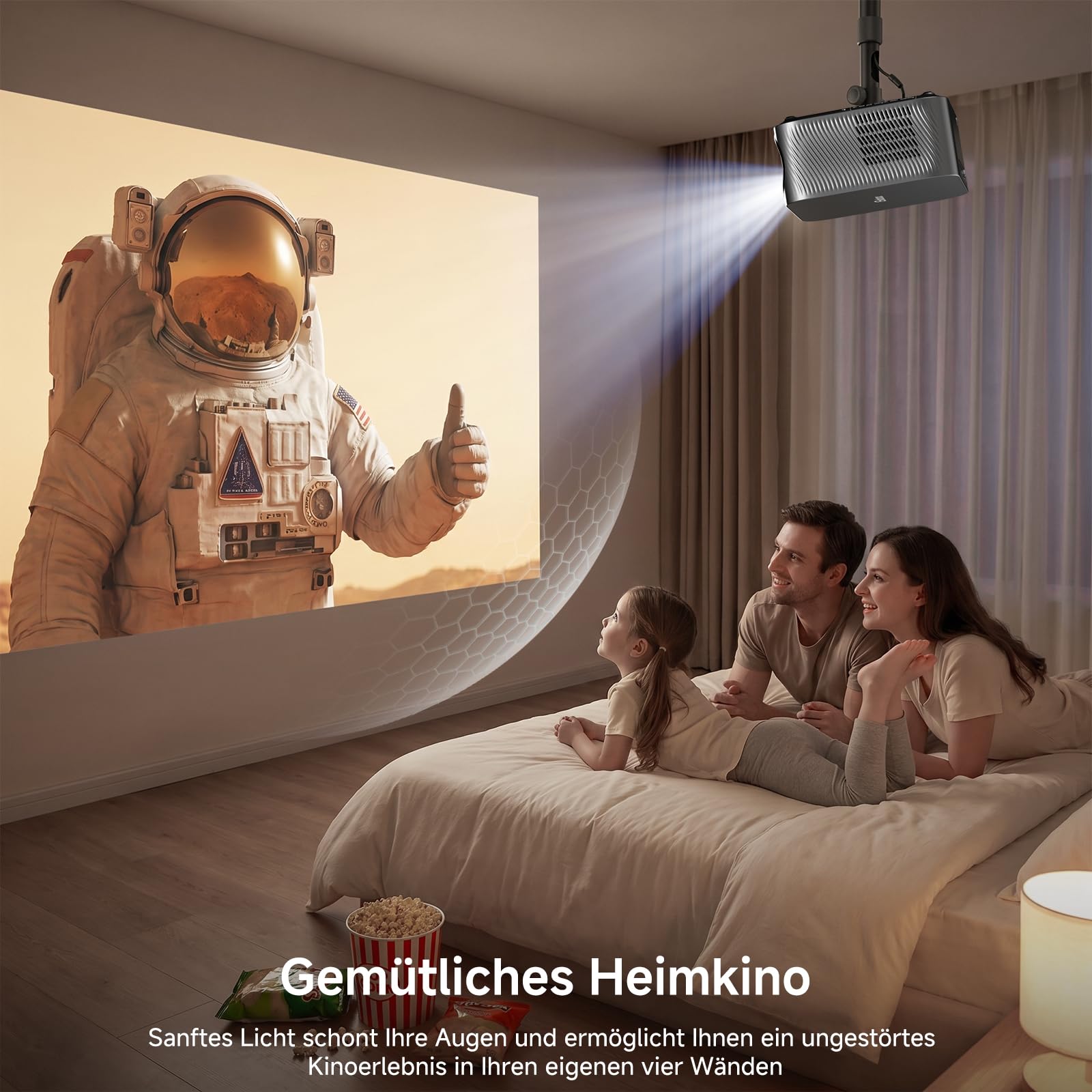 4K Smart Beamer mit Netflix, iSinbox Tageslicht Beamer Autofokus & 6D Trapezkorrektur, Tragbarer Heimkino Projektor mit Schwenkbarer Dolby,WiFi 6＆ Bluetooth 5.3, HDR10+