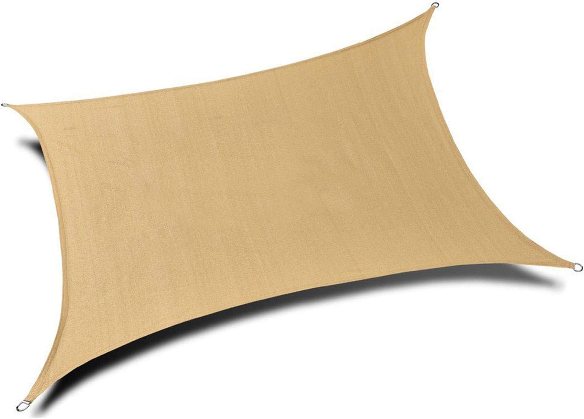 Petra's 20 Ft. X 13 Ft. Rectangle Sun Sail Shade. Durable Woven Outdoor Patio Fabric w/Up to 90% UV Protection. 20x13 Foot. (Desert Sand)
