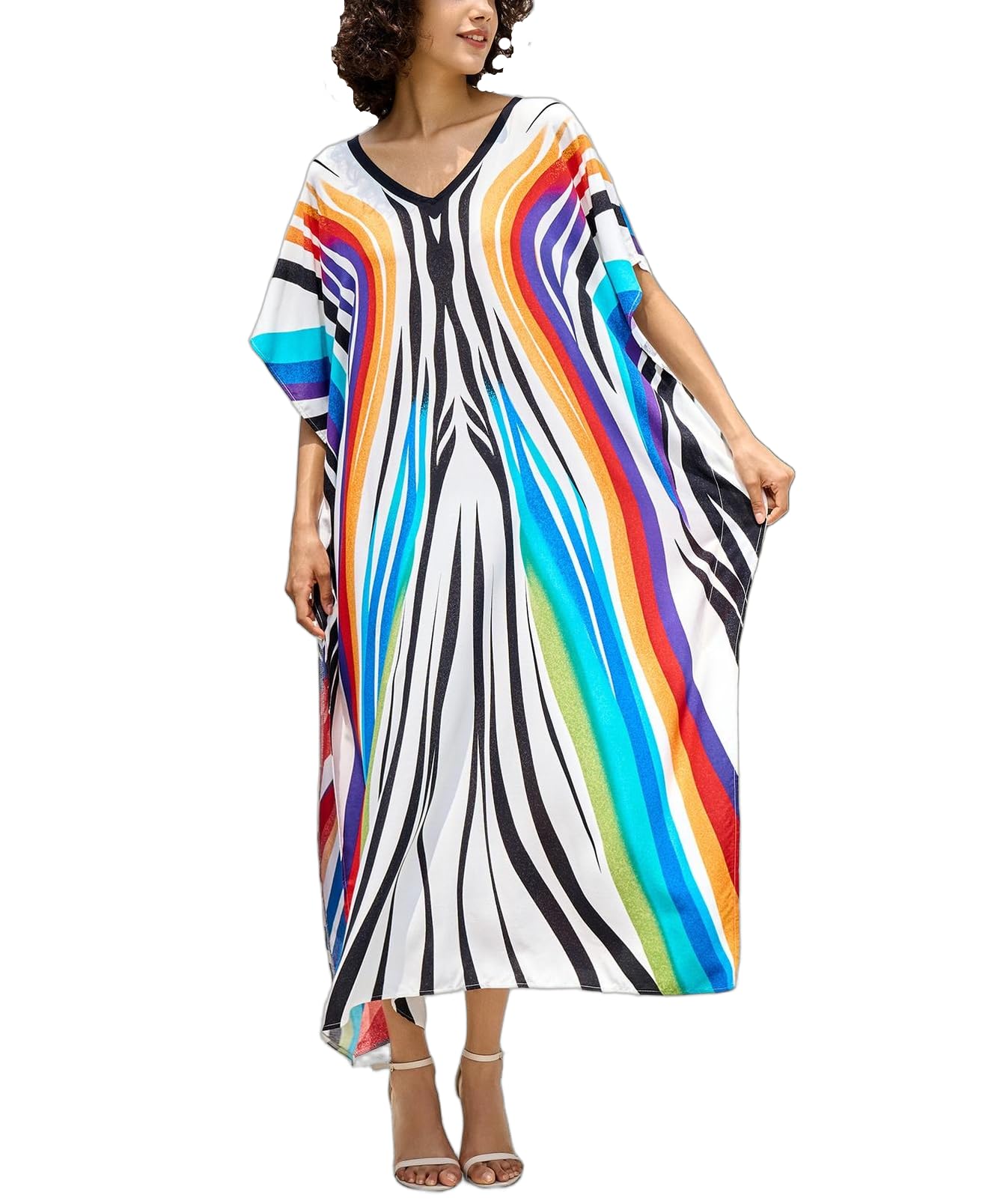 NFVNKJ Women's Plus Size Beach Lounge Kaftan Maxi Dress Swimsuit Coverup for Women