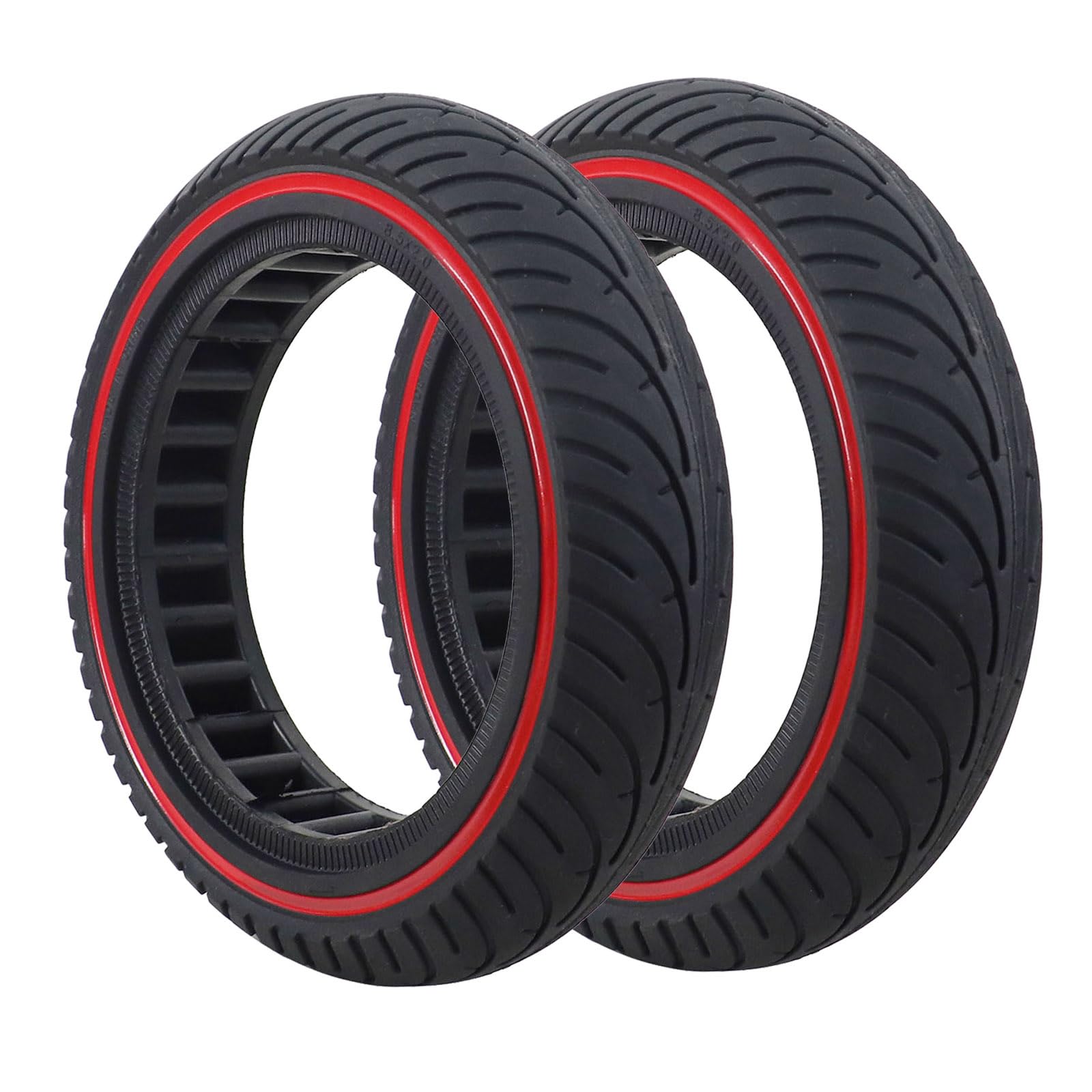 Photo 1 of 2-Pack Red 8.5x2 Solid Tire,8.5 inch Scooter Tire,Front or Rear Replacement Solid Tires for m365 pro/gotrax gxl V2/gotrax XR, 50/75-6.1 Scooter Wheels 8 1/2''
