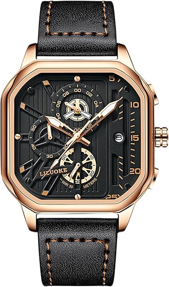Amazon.co.jp: RORIOS watch 腕時計 メンズ ビジネス 防水 スクエア 多 