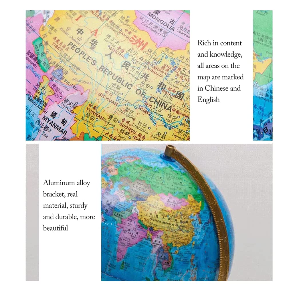 globus Constellation Creatieve Wereldbol 2 In 1 Roestvrijstalen Stand Globe Leren Politieke Kaart Educatieve Globe 12.5 Inch jasne