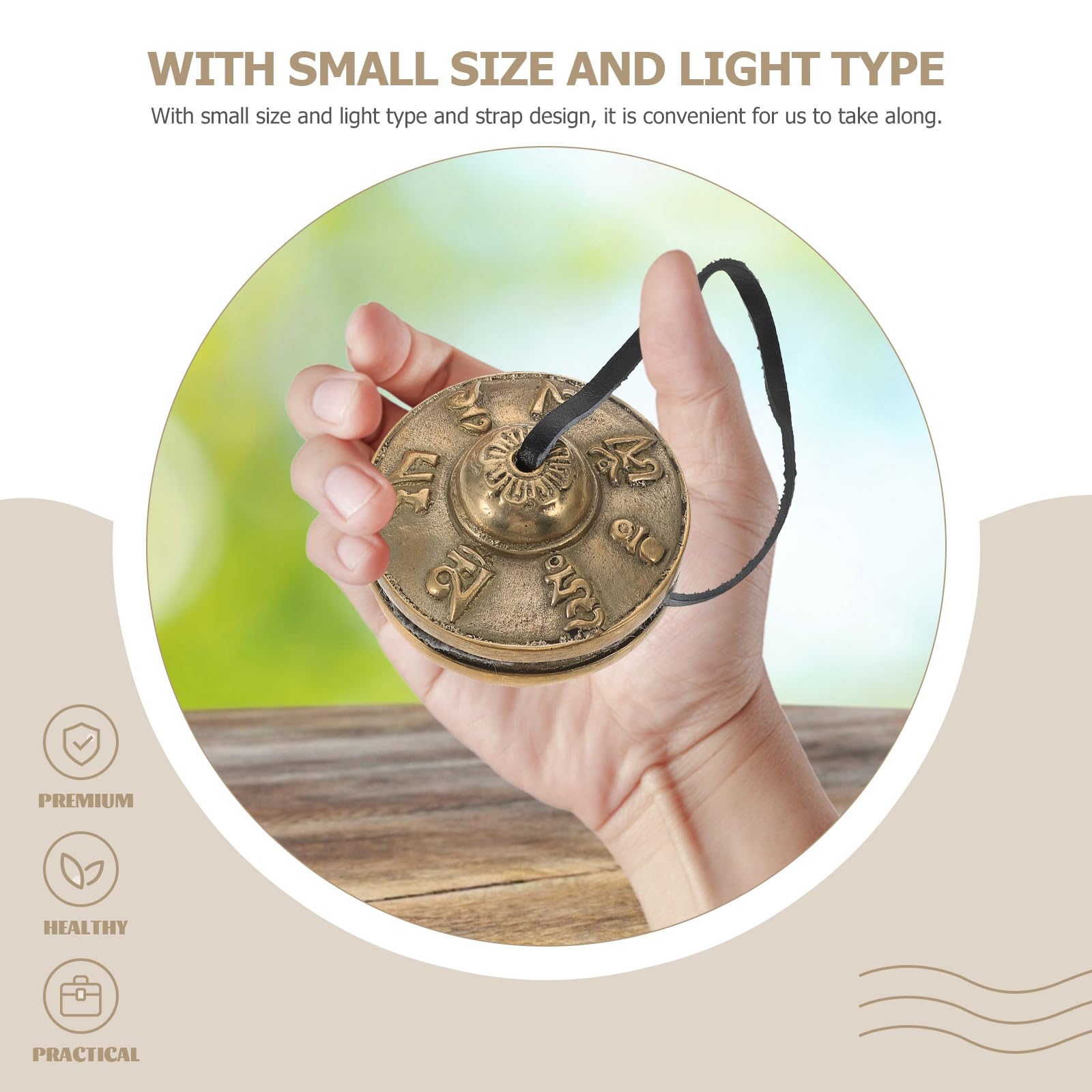 HOMSFOU 1 Satz Tibetische Tingsha-Glocken Meditationsglocke Behälter Musikinstrument Kinderinstrumente Touch-The-Bell Nepal-Schlaginstrument Mini-Kupfer-Fingerbecken
