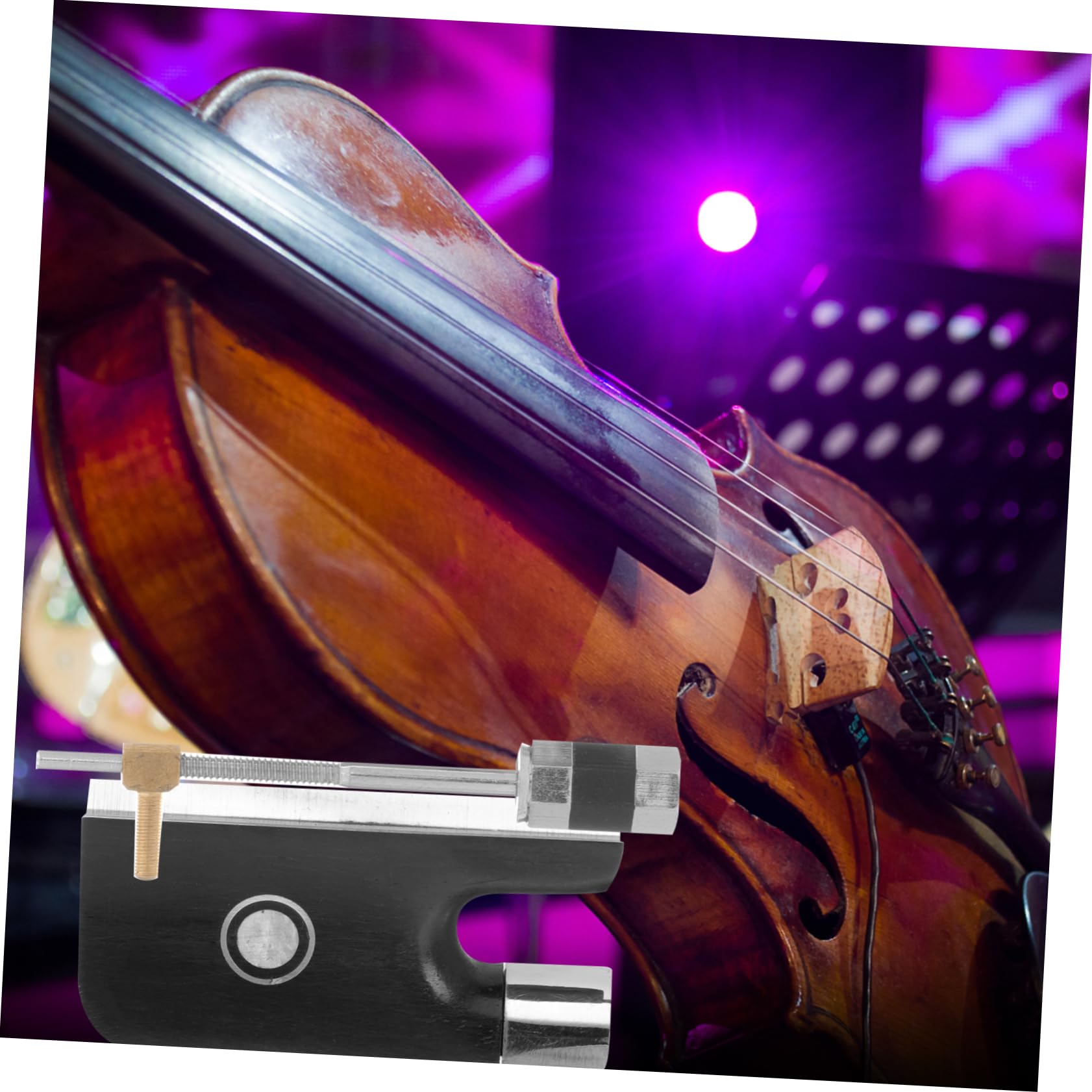 Toyvian 4 zestawy żaba łukowa do wiolonczeli, żaba, części instrumentów skrzypcowych, wygodna żaba na skrzypce, instrumenty muzyczne, skrzypce, metalowe, studenckie, muszla abalone, klips