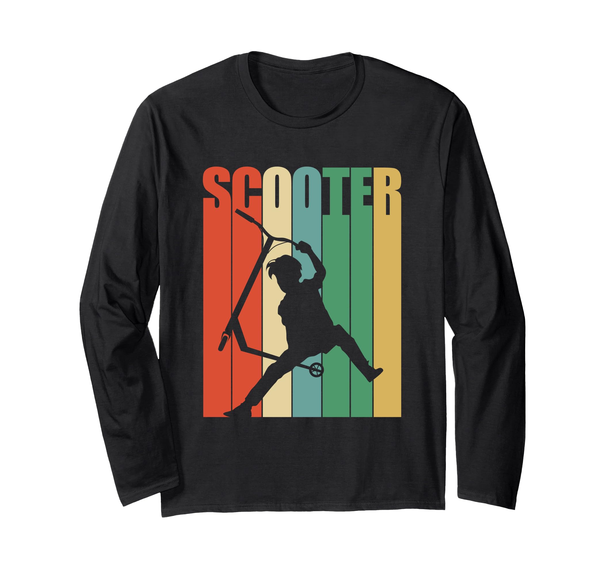 Stunt Scooter Retro Style Scooter Boys Kids Long Sleeve T-Shirt