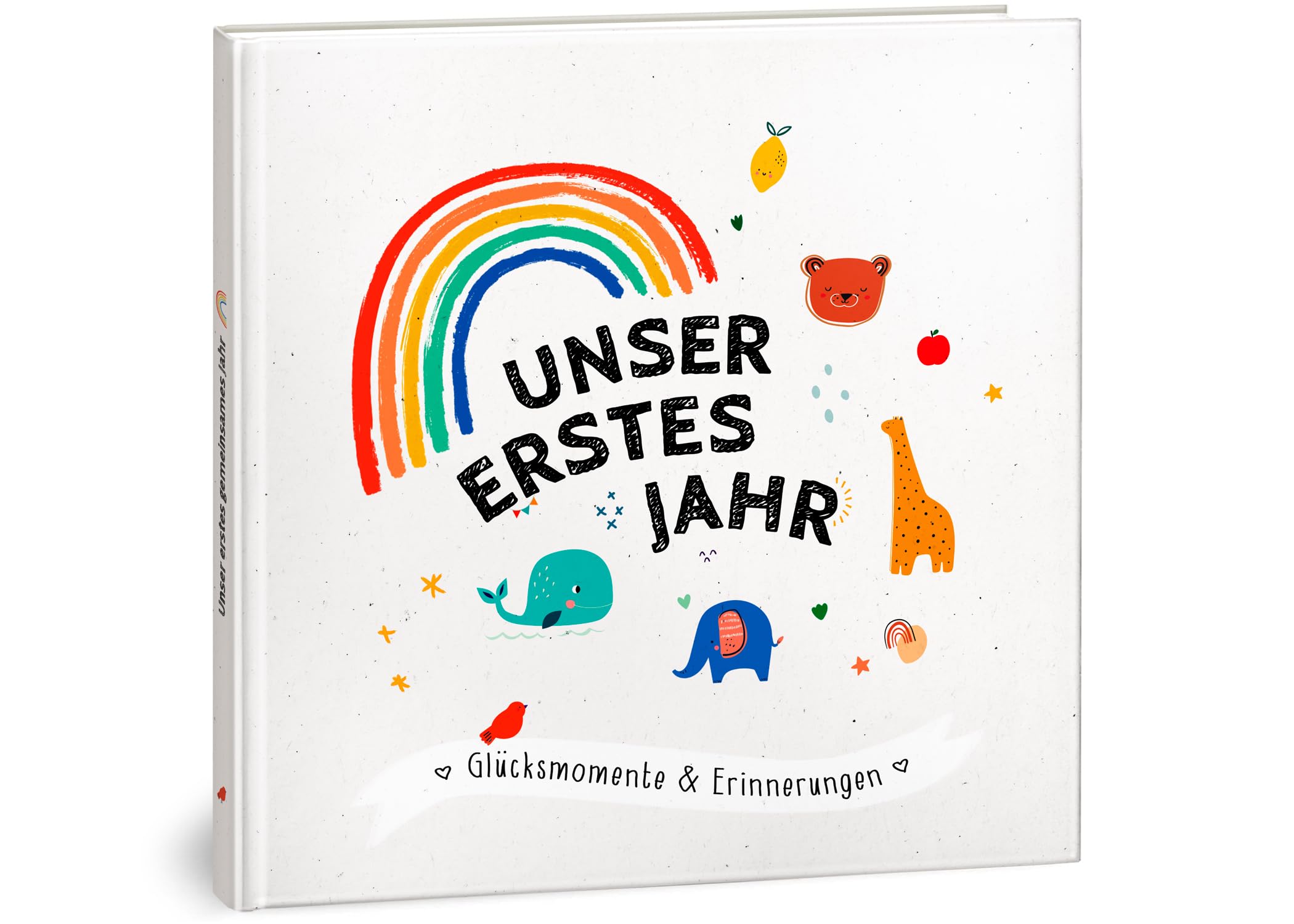 Babyalbum Unser erstes Jahr - Farbenfrohes & liebevolles Babyalbum für die schönsten Erinnerungen - Babybuch zum Eintragen für das 1. Lebensjahr - Baby Erinnerungsbuch & Geschenk Geburt (ohne Prägung)