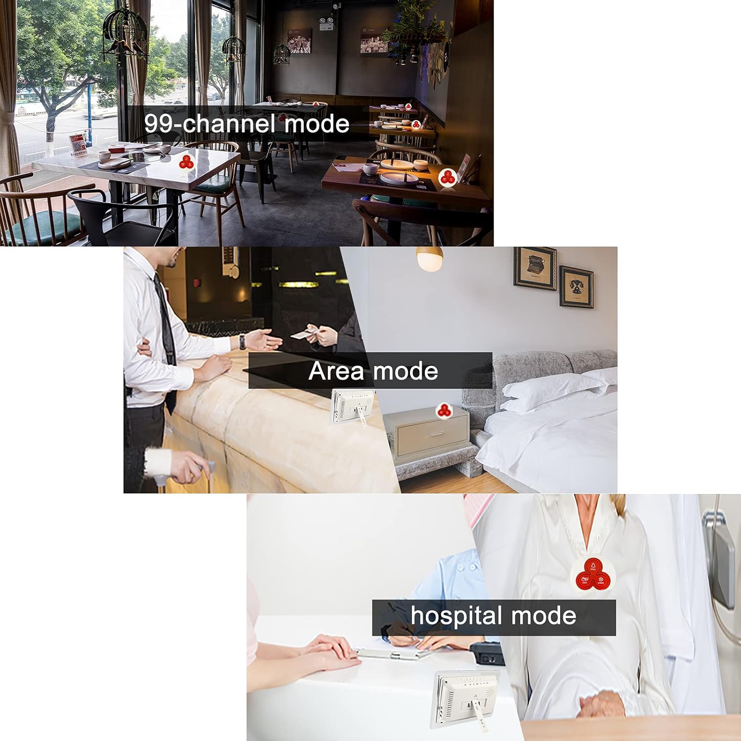 Up To 50% OFF Retekess T114 Wireless Caregiver Pager,6 Partition Modes,Patient Call System,10 3-Key Alert Call Button for Hospital,Restaurant,Nursing Home,Cafe,Bar New Product Retekess T114 Wireless Caregiver Pager,6 Partition Modes,Patient Call System,10 3-Key Alert Call Button for Hospital,Restaurant,Nursing Home,Cafe,Bar