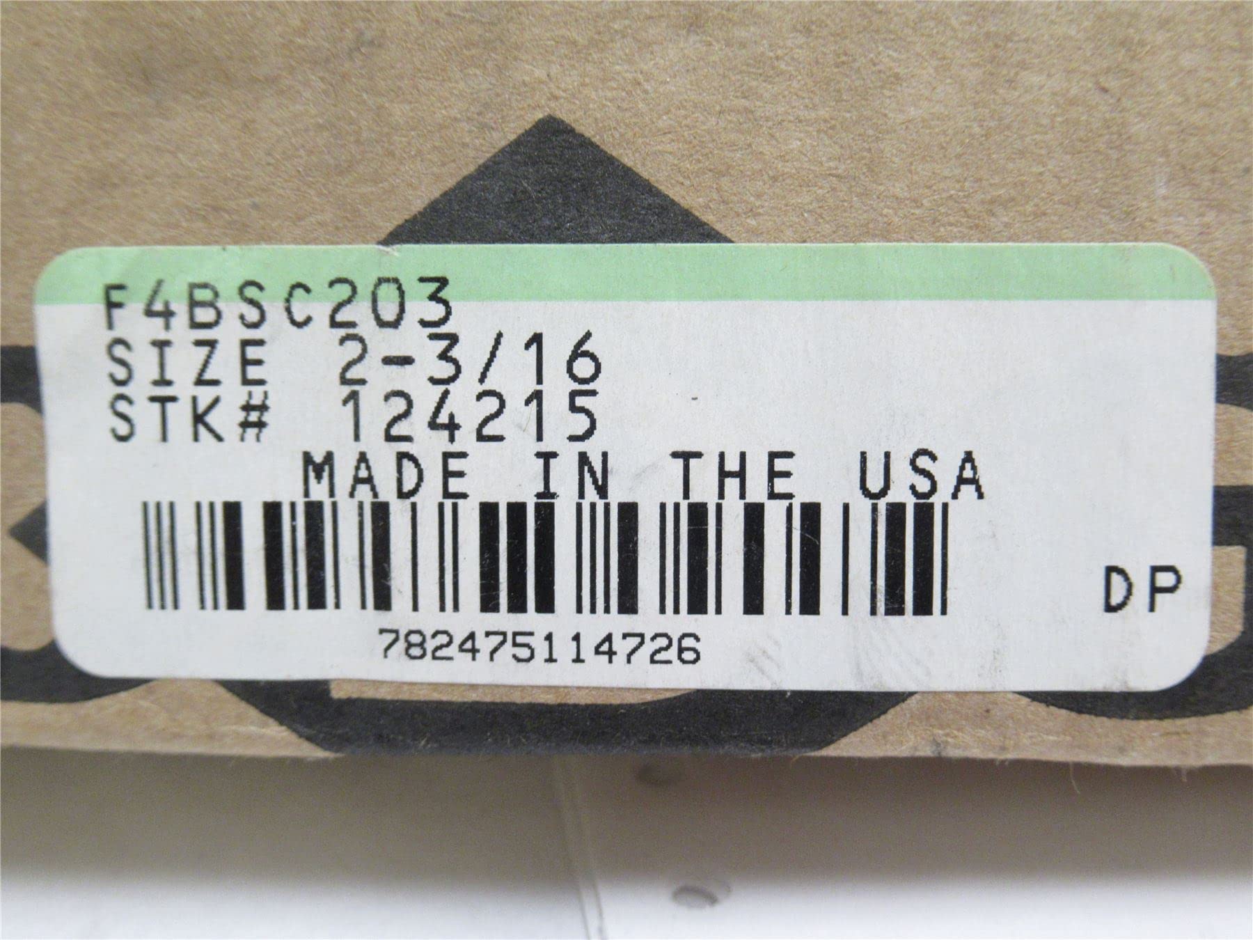 Dodge F4BSC203 Flange Unit, 4 Bolt Holes, Normal-Duty, Relubricatable, Non-Expansion, Cast Iron, Setscrew Locking Inner Ring, Inch, 2-3/16