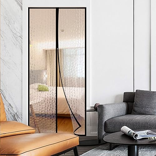 Miniatura 9 de Cortina magnética para puerta con aislamiento térmico de 48 x 83 pulgadas, cubierta magnética para puerta de patio, se adapta a puertas de hasta 46