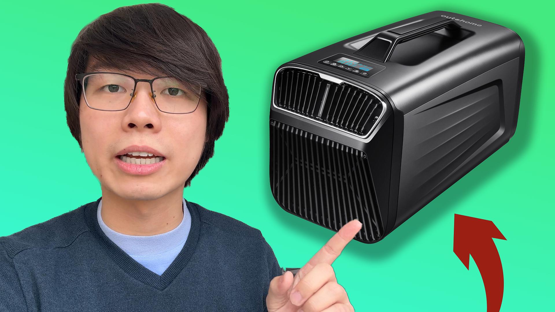Image of Outohome Portable Camping Air Conditioner, 5200 BTU Tent AC Unit | 400W Low power compact portable AC with fast cooling,indoor and outdoor use,tent,RV,truck,small warehouse and pet house