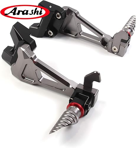 Miniatura 2 de Arashi Reposapiés trasero CNC Pedal para Yamaha YZF R6 YZF-R6 2006-2016 Accesorios de repuesto de motocicleta Pasajero Estriberas Gris 2007 2008