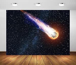 BELECO 7x5ft Fabric Outer Space Astronaut Theme Backdrop Universe Galaxy Stars Blue Planet