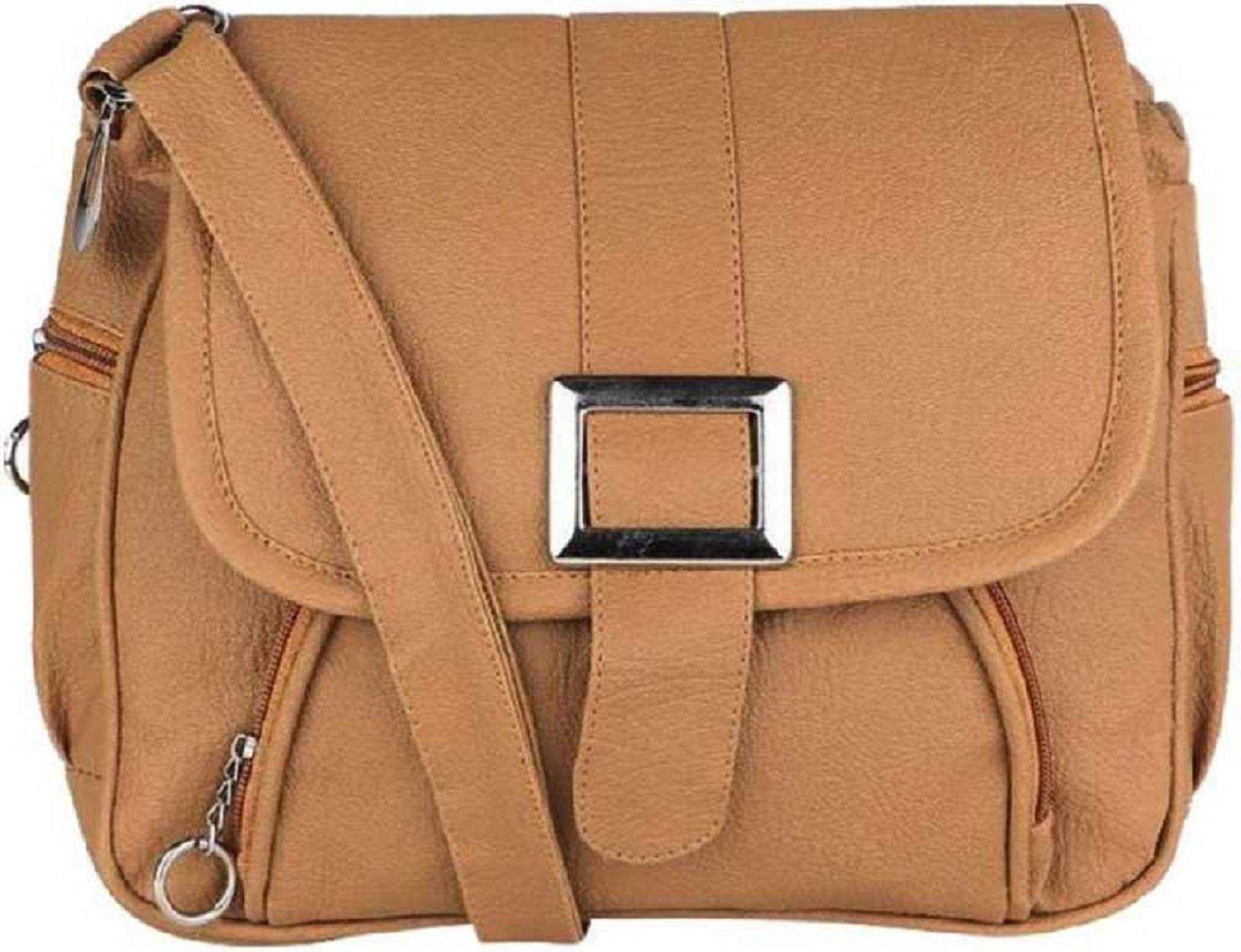 EESKY Girls Tan Colour Sling bag for women latest (Pu Leather)