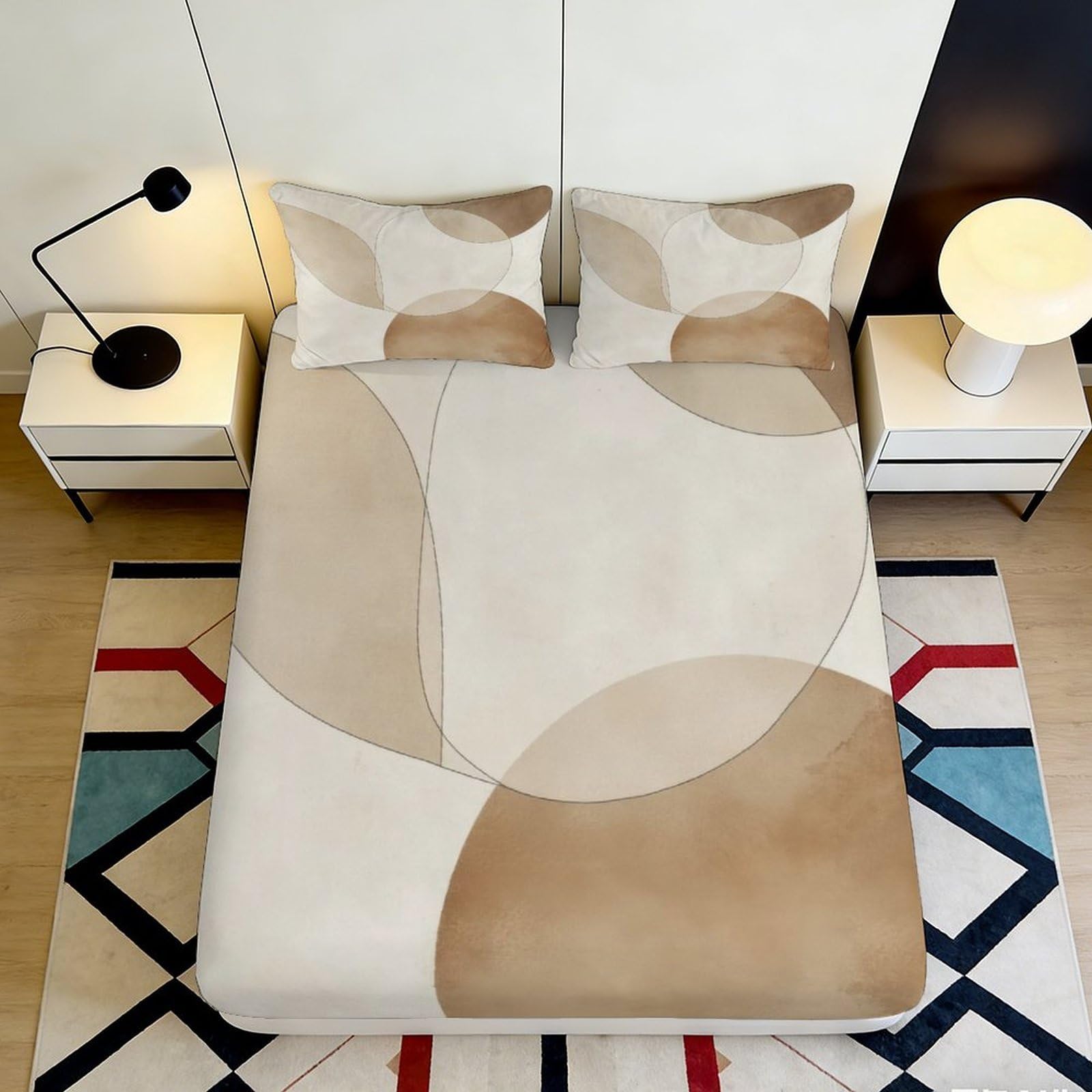 Ctjqhvmx Style-9 3D Printed Abstract Pattern Fitted Sheet Microfiber Deep Pocket Non-Slip Full Wrap Mattress Fitted Cover For Bedroom 90X200x25cm 90X200x25cm