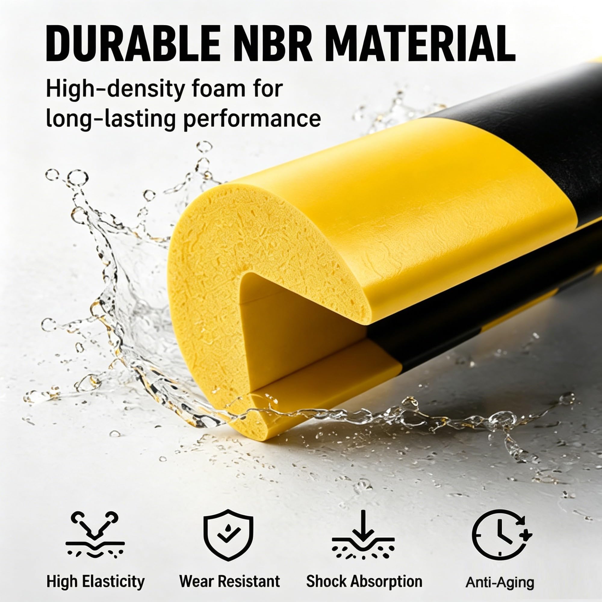 5-Pack Protectores de Esquinas en L, Parachoques de Espuma de Seguridad Amarillo Negro Heavy Duty, Protectores de Bordes Murales Autoadhesivos para Almacén, Garaje, Fábrica y Muelles de Carga