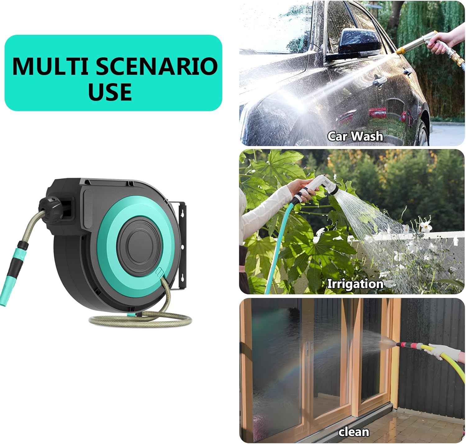 Johnlife 散水ホース 自動巻取り （ホースコネクター別途ご購入） 自動