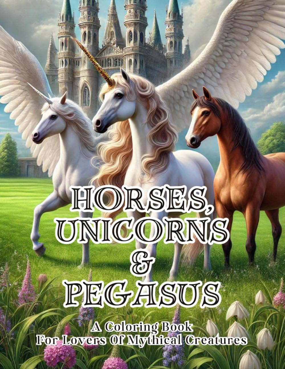 Horses, Unicorns & Pegasus: A Coloring Book For Lovers Of Mythical Creatures