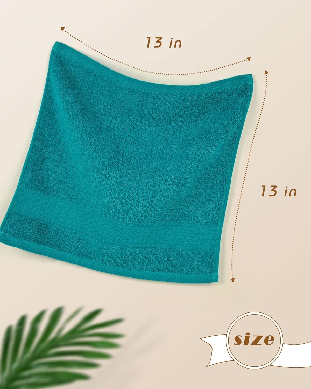 Cleanbear Wash Cloths Turquoise Washcloths for Face and Body Ultra Soft Washcloth for Sensitive Skins 6 Pack 13 by 13 Inches - Image 3