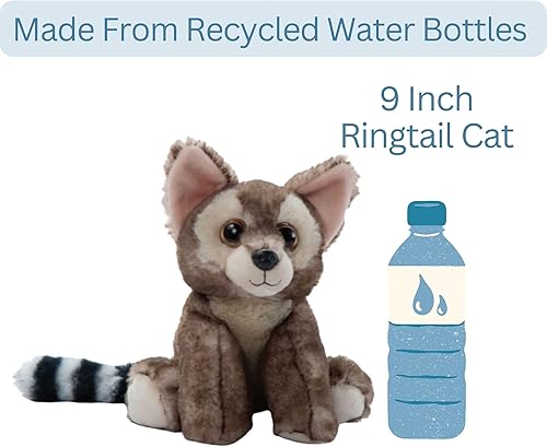 Miniatura 7 de The Petting Zoo Ringtail - Peluche de gato, regalos para niños, animales salvajes de la vida silvestre, juguete de peluche lémur de 9 pulgadas