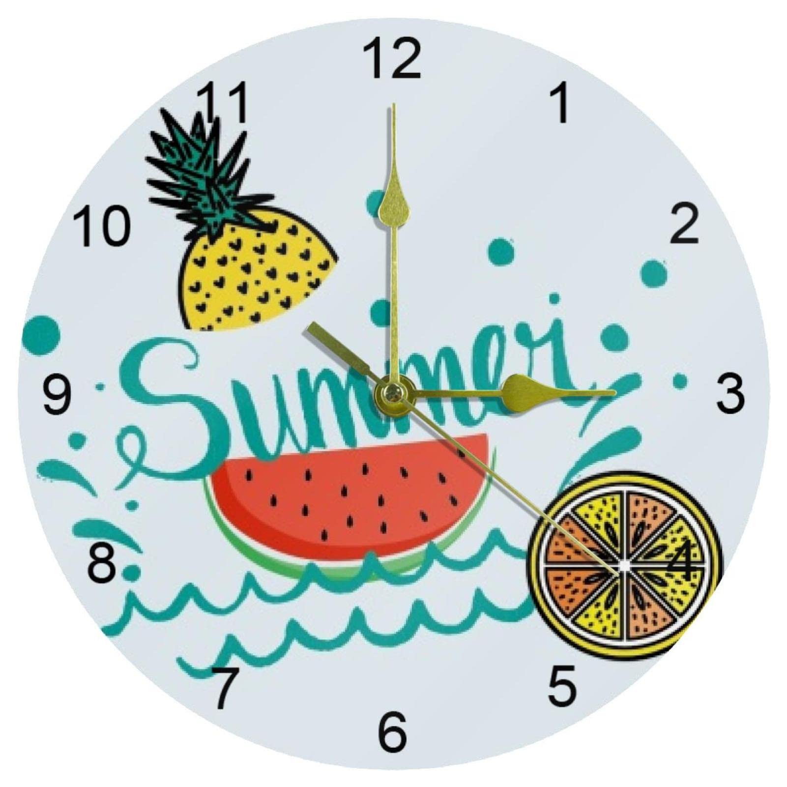 Horloge murale pastèque décoration intérieur ronde chiffres arabes cuisine