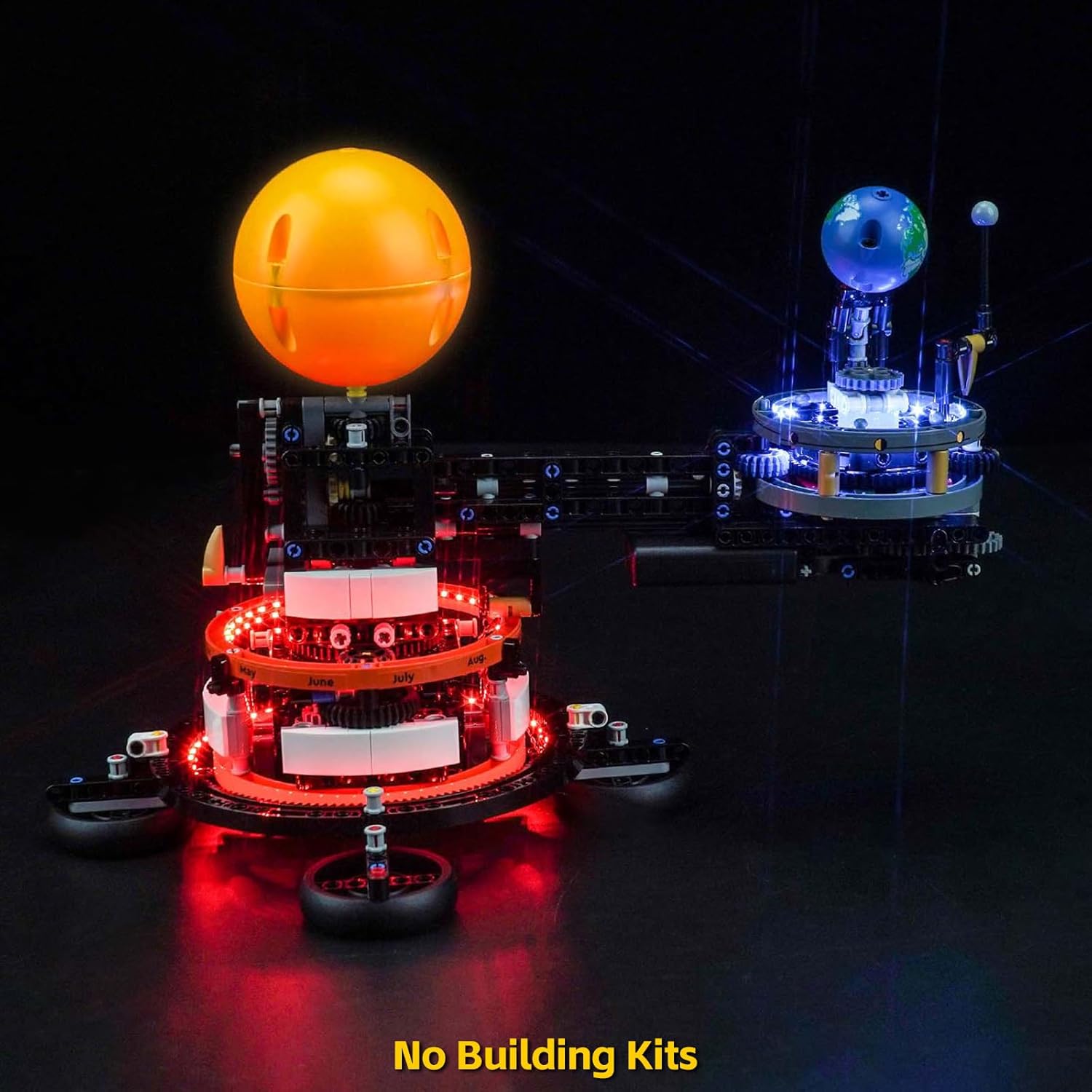 BrickBling LED Lights for Lego Technic Planet Earth and Moon in Orbit, Creative Light Kit Compatible with Lego 42179 Solar System Space (Lights Only, No Model)