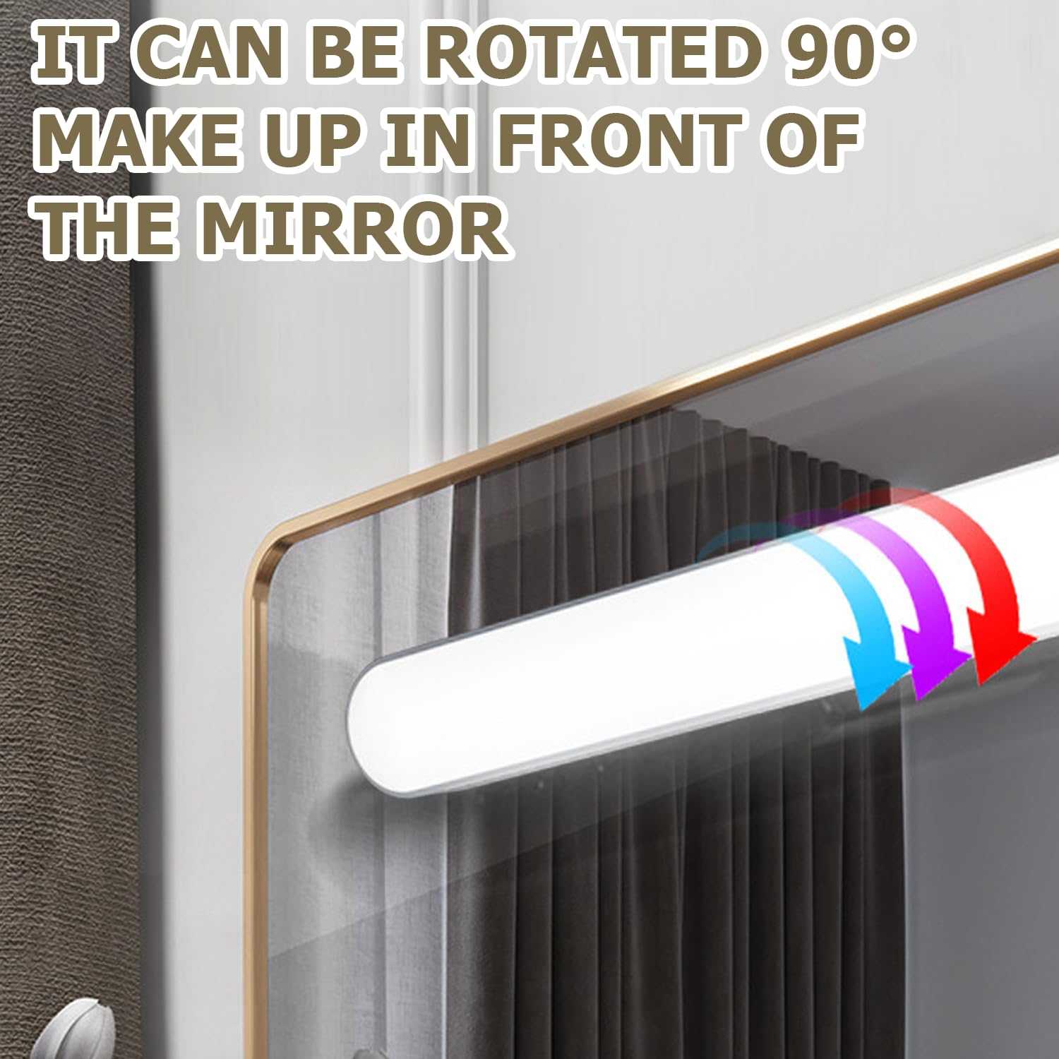 Lampada Da Specchio ROTRES LED Dimmerabile - Ricaricabile 2000mAh, Magnetica, 3 Temperature Colore, Per Bagno/Armadi - Foto 2