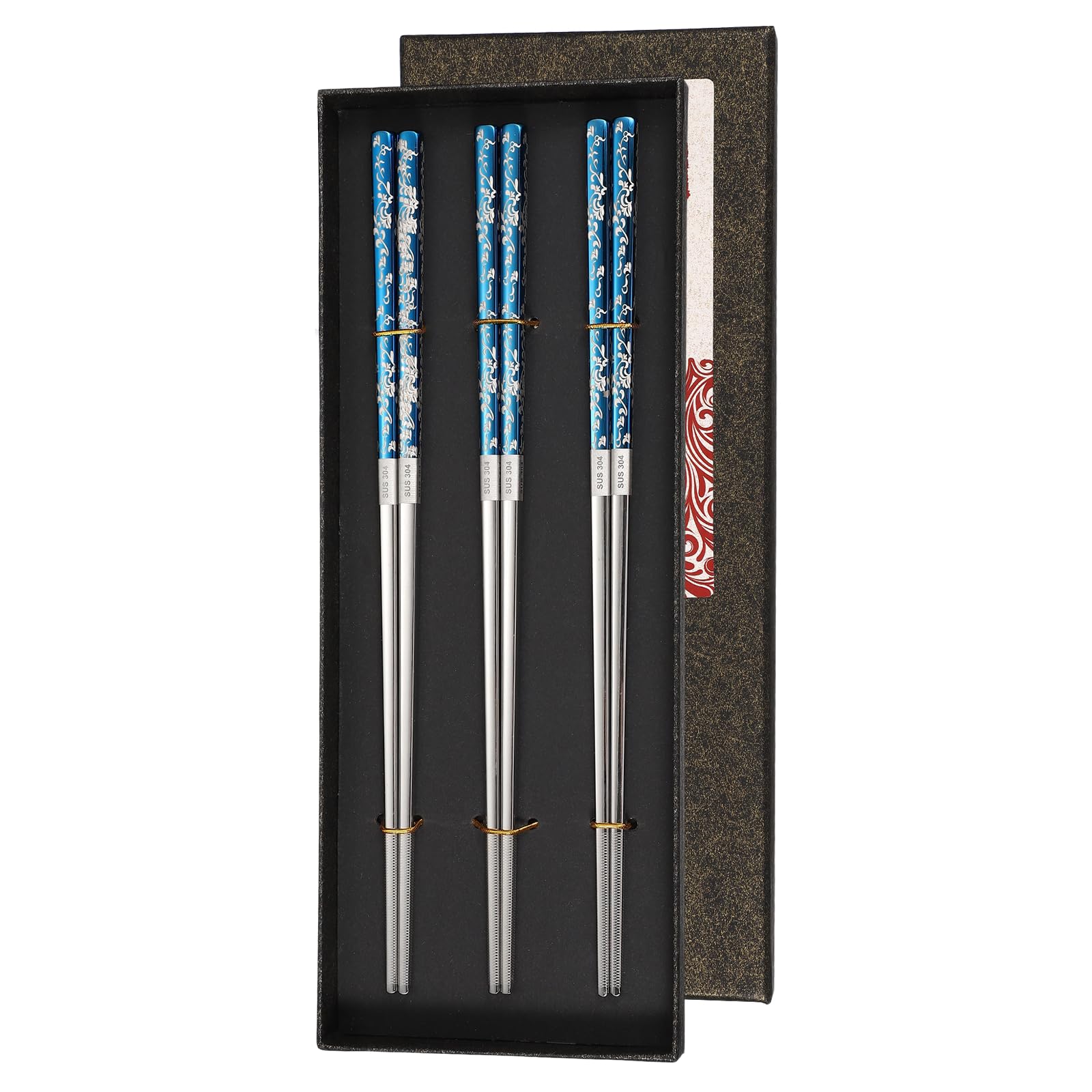 Baguettes inox pour casseroles chaudes et repas conviviaux en famille - Design bleu argenté