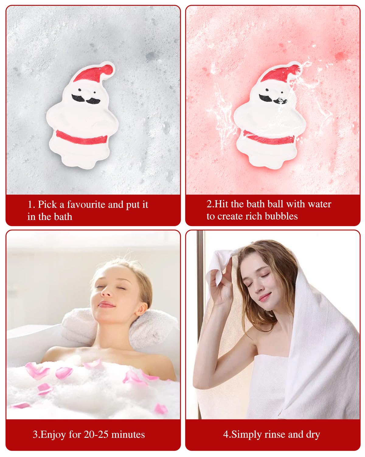 Bomb do kąpieli,Bomba do Kąpieli Zestaw Prezentowy,Piankowe Kule Kąpielowe,Zestaw do Kąpieli,Naturalna Ręcznie Bomba do Kąpieli,für Kinder,Valentinsgruß Geburtstagsgeschenk Weihnachts