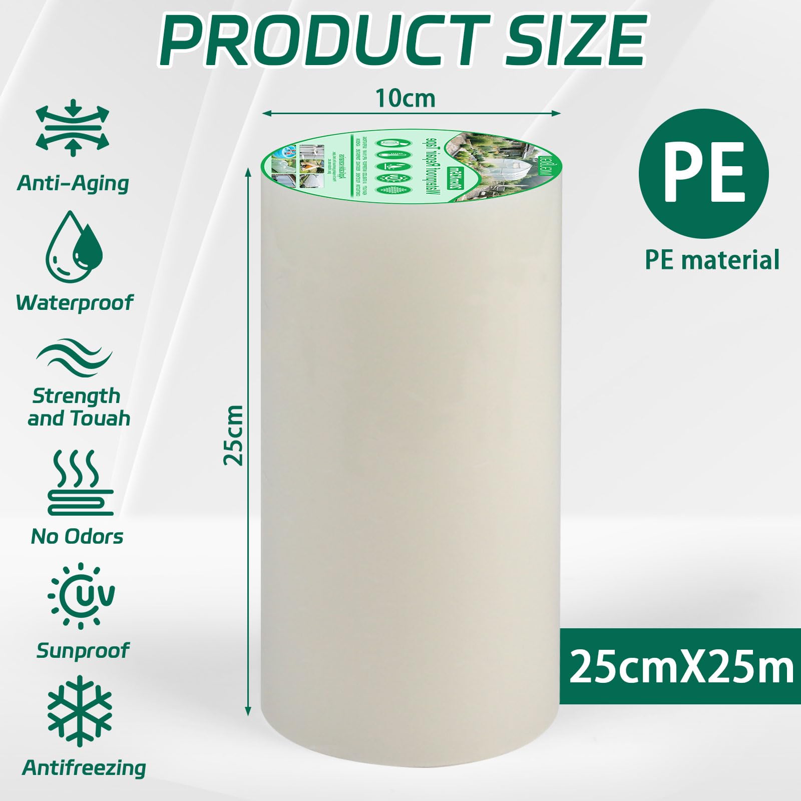 Nastro di Riparazione per Serre 25 m x 20 cm 0,15 mm Impermeabile Trasparente
