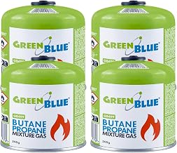 Green Blue GB499 Gas Cartridge 500 g, EN417, 7/16" Thread, Propane-Butane, Gas Stop System, for Camping Stoves | Temperature Range: -10°C to +40°C (2, Green)