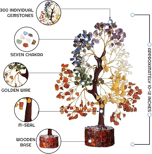 Miniatura 3 de AstraVeda Árbol de 7 chakras, árbol de la vida, árbol de cristal, árbol de Feng Shui, árbol de energía positiva, regalo de meditación, cristales y