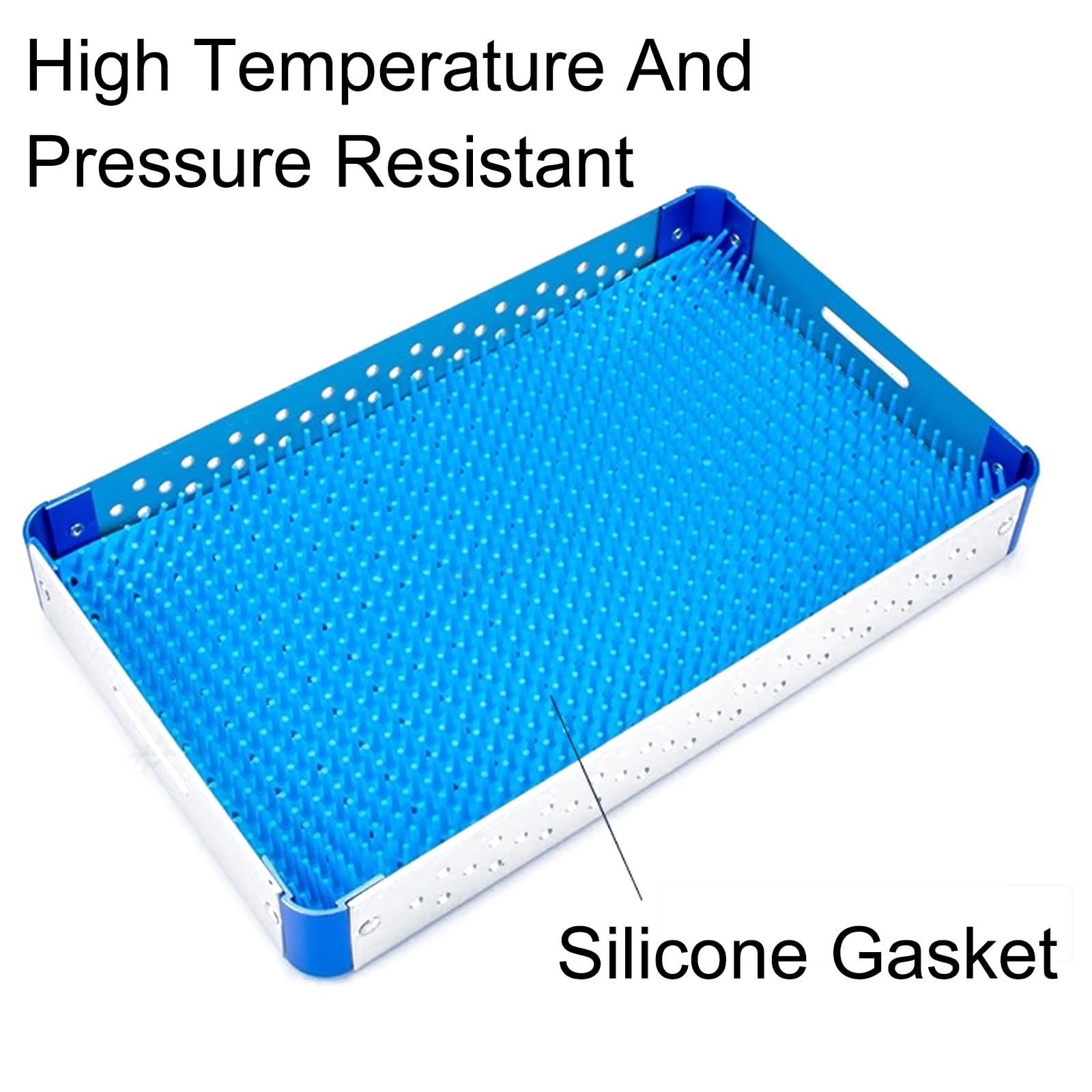 Caja De Esterilización Instrumentos Aleación Aluminio, Con Una Capa Almohadilla Silicona, Bandeja Quirúrgica Médica, Resistencia A Altas Temperaturas Y Presiones