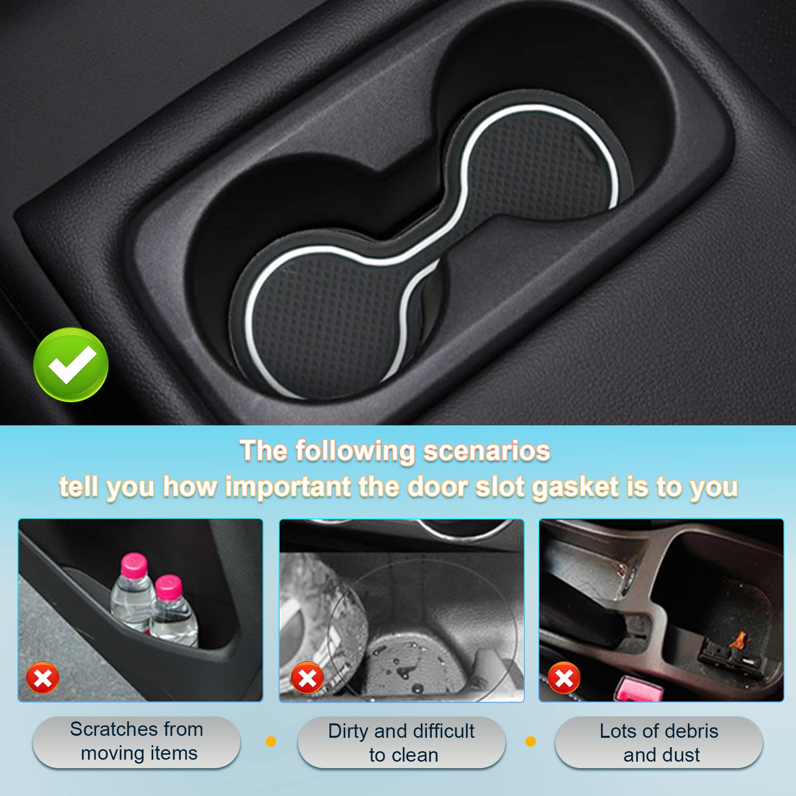 Accessori Auto Compatibili Accessori Jeep Console Portabicchieri Tappetini Antiscivolo Jeep Avenger 2023-2024 - Set Completo In Gomma Per Interni Tappetini Portabicchieri Bianco Tappetini Gomma Antiscivolo Auto