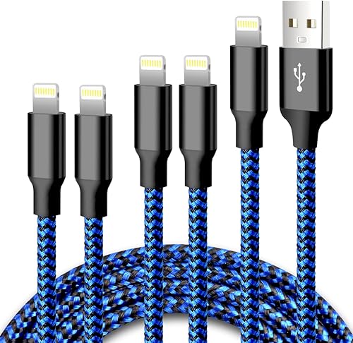 Miniatura 1 de CUGUNU - Cable de carga para iPhone, 5 unidades 336610 pies, certificado por MFi, USB tipo A a Lightning Cable de carga trenzado de nailon