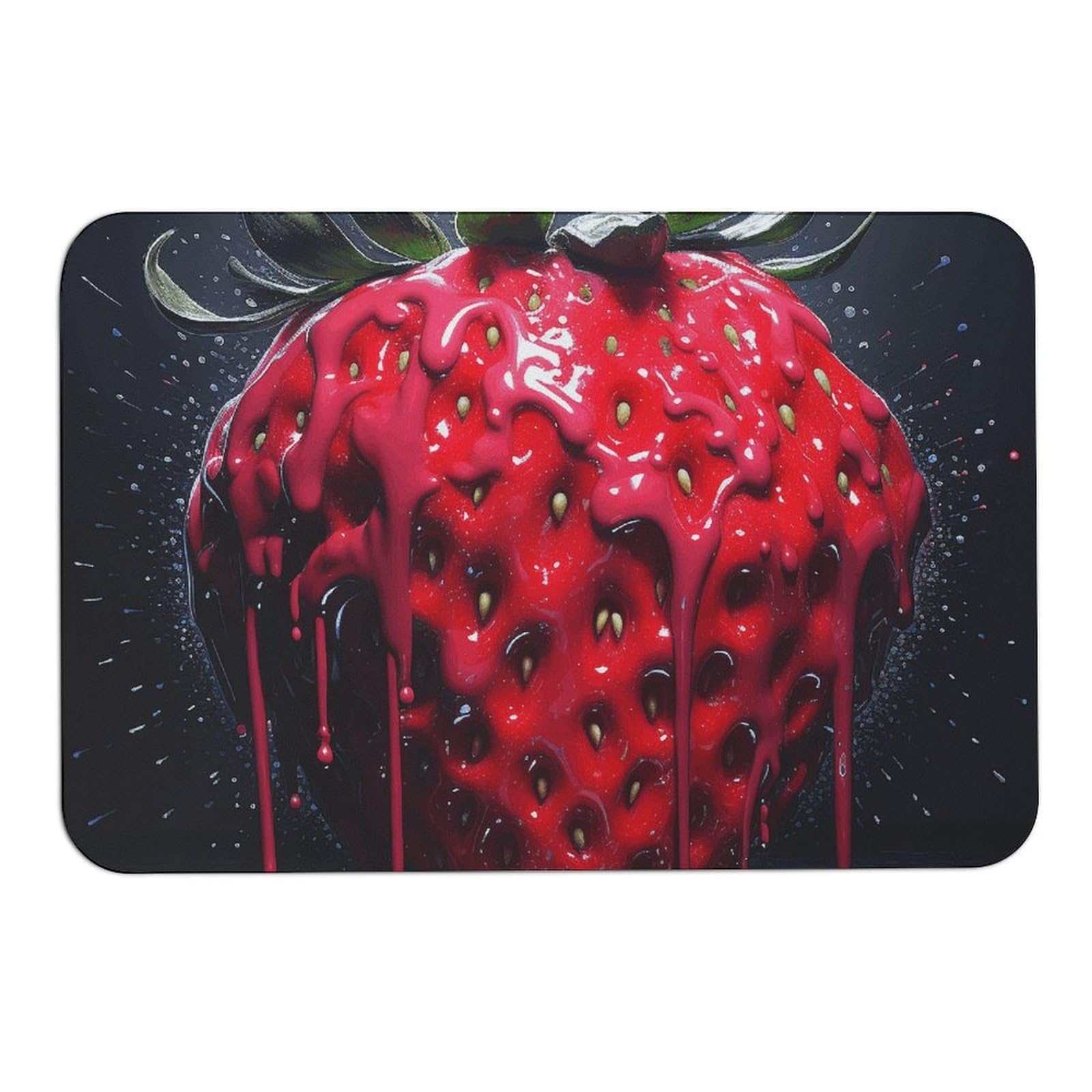 NTVOWPZO Bright Red Strawberries Stone Bath Mats Bright Red Strawberries Diatomaceous Earth Bath Mat Super Absorbent Bathroom Floor Mat Quick Drying Shower Mat for Shower Bathtub Bathroom Accessory