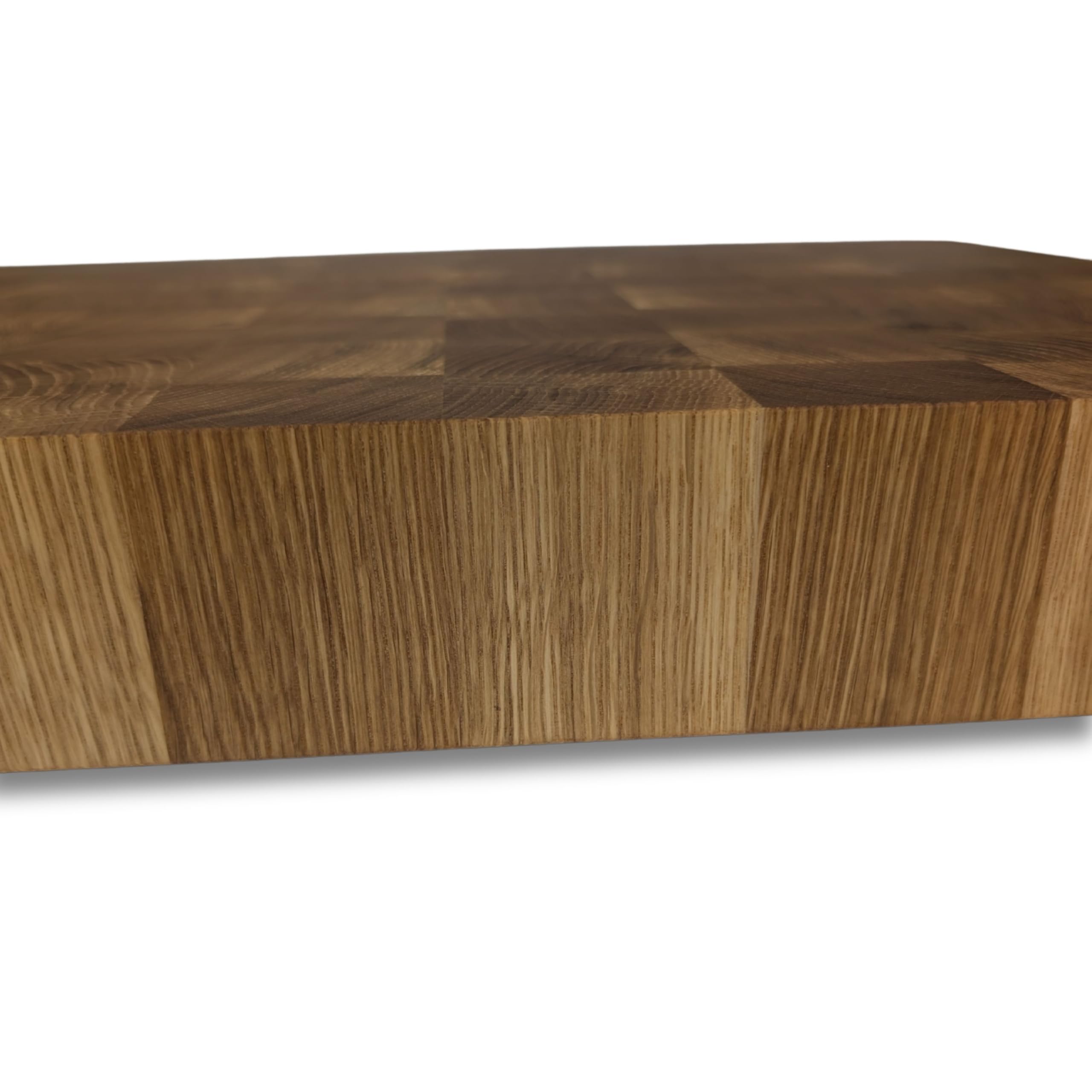 XXL Premium Stirnholzbrett Eiche 50x40x6 cm – Massives Schneidebrett & Hackblock aus Holz – Extra dick, Handgefertigt, Messerschonend – Profi Küchenbrett