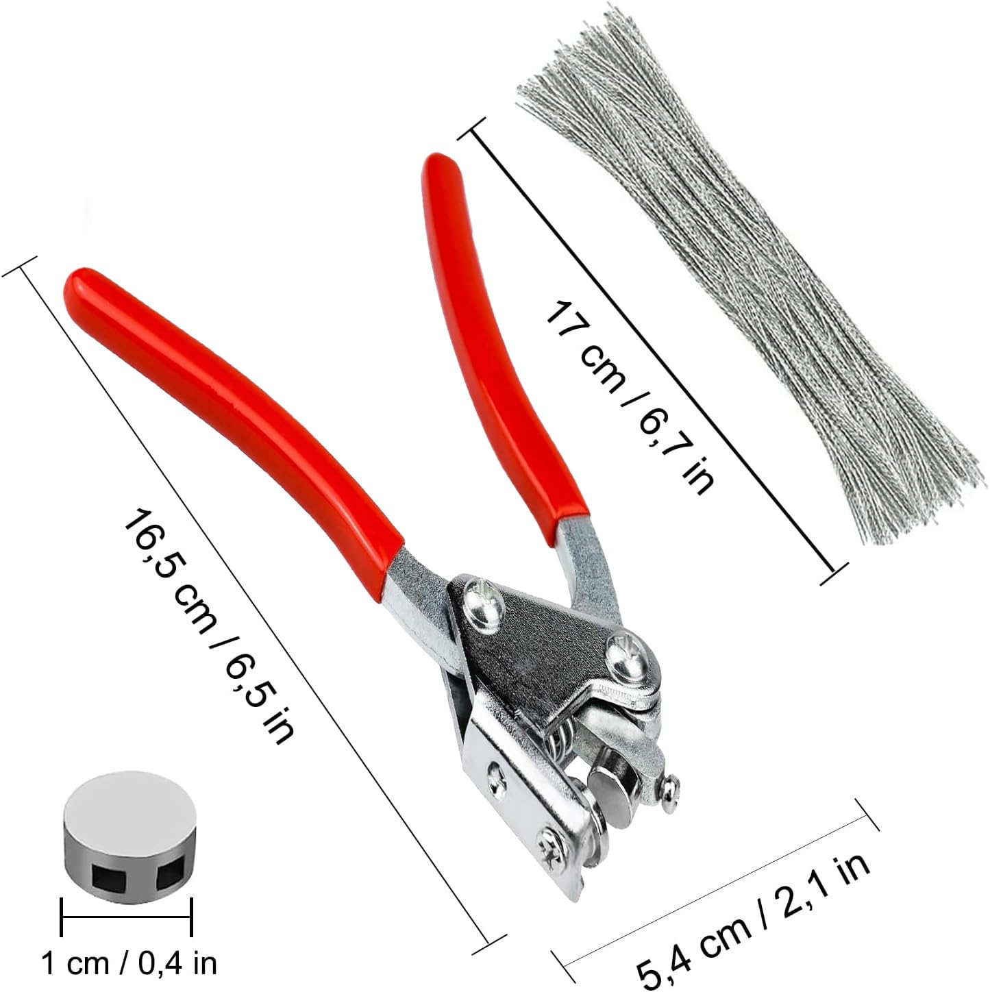 Pinza per sigillare, set di pinze per sigillare 165 mm, con 80 pezzi di filo sigillante (170 mm) 80 guarnizioni (10 mm)