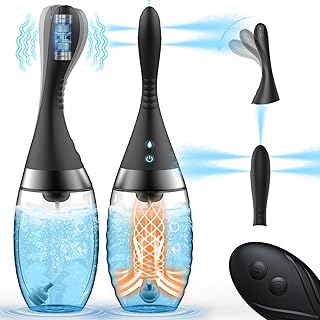 15oz Electric Enema Bulb -Remote Anal Douche, 3 Enema Speeds,10 Vibrating Modes, Bendable Enema Douche for Men Women Colon Cleansing, Enema Vaginal Cleaner kit Enema Bottle