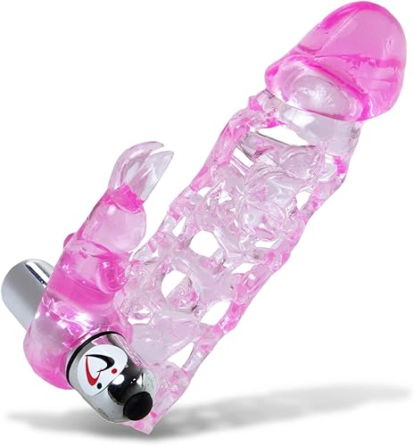 LeLuv Manga para el pene buceador profundo con bala vibratoria clítoris cosquillas texturizado conejo macho o consolador mejora
