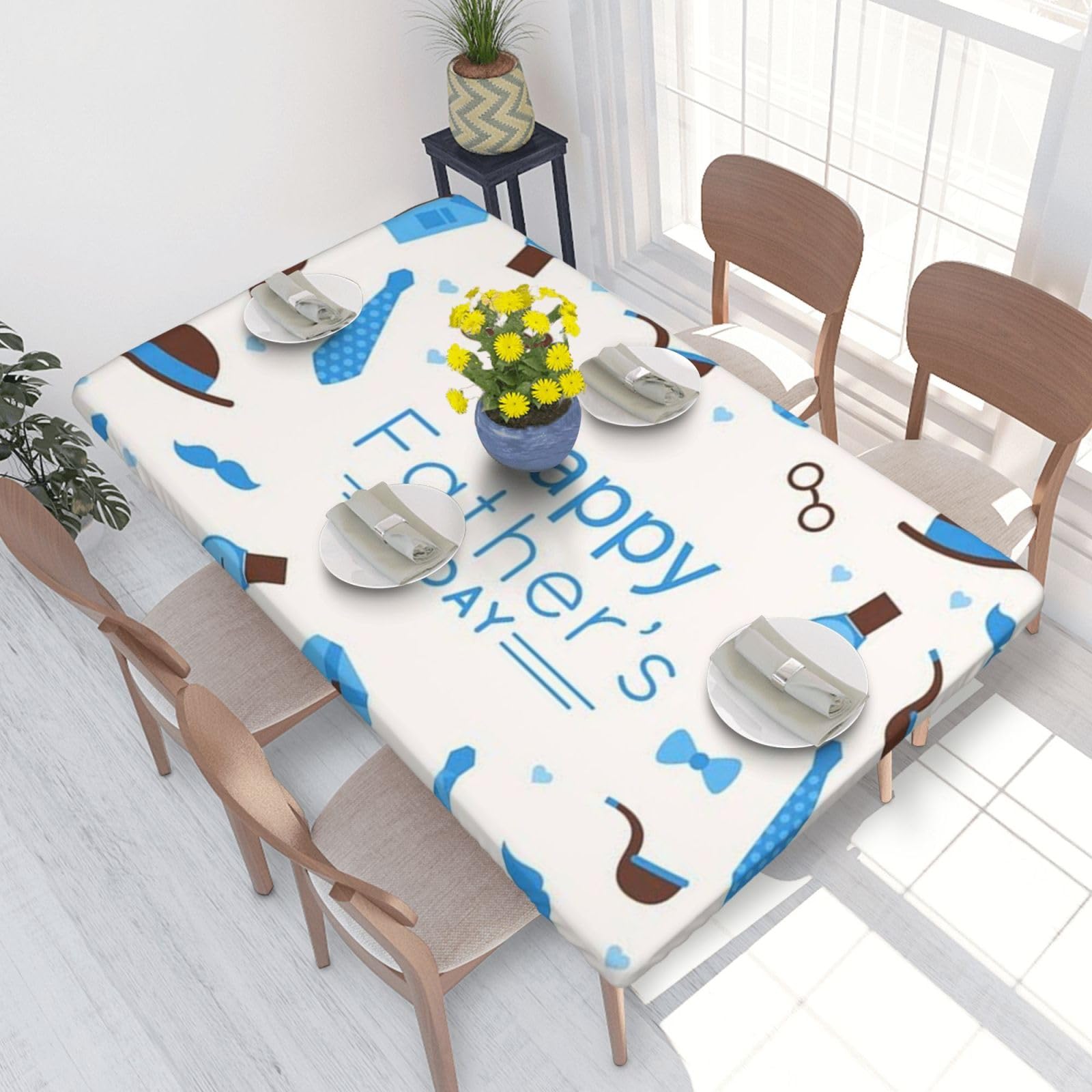 WKSGDSG Fitted Tablecloth For Dining Room 4ft, Elastic Edged Table Cover