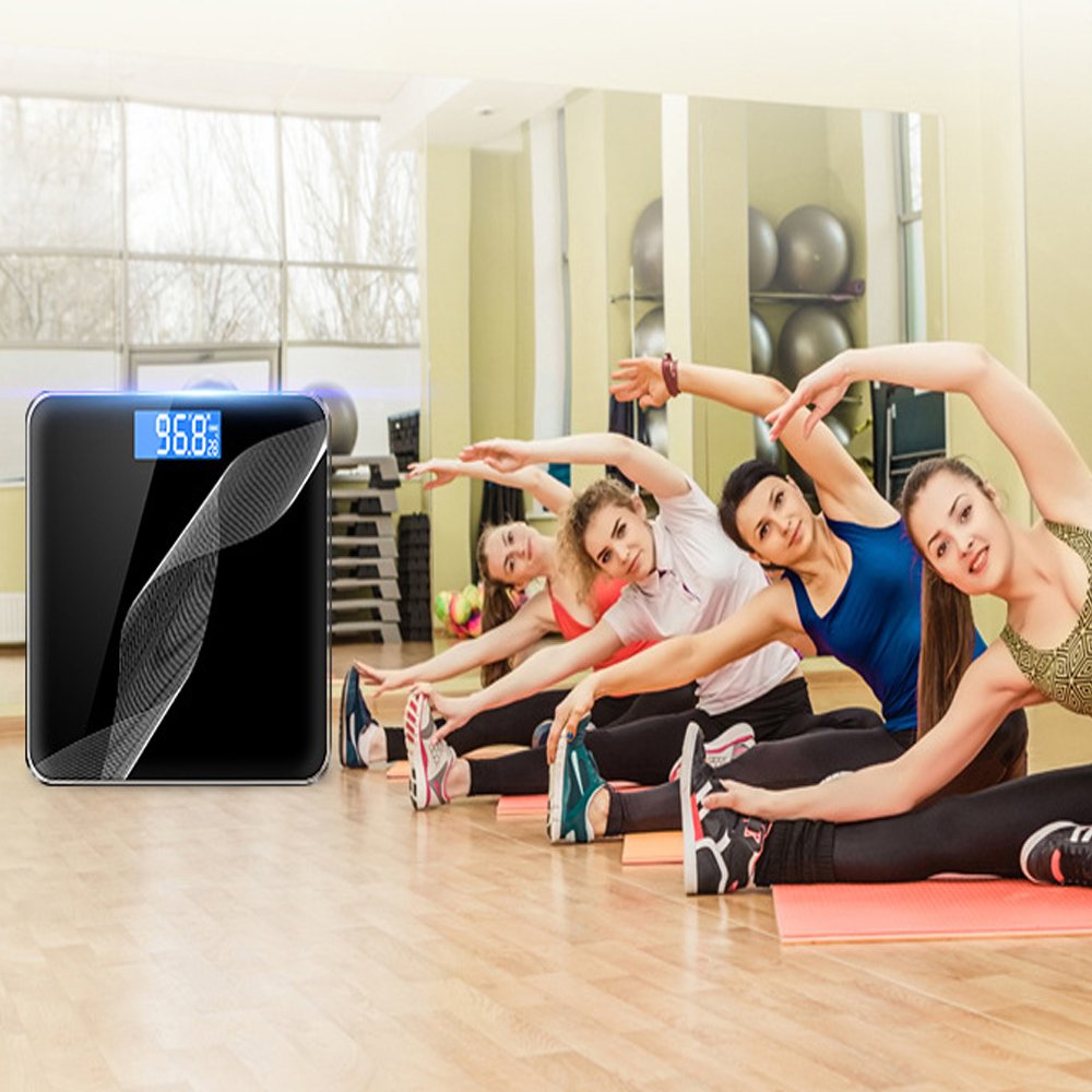 Báscula De Peso USB, Báscula De Baño Digital De Alta Precisión, Tecnología Stepping, 28St / 180Kg / 400Lb, Pantalla Retroiluminada, Diseño Delgado, Medición De La Temperatura Interior,Gold