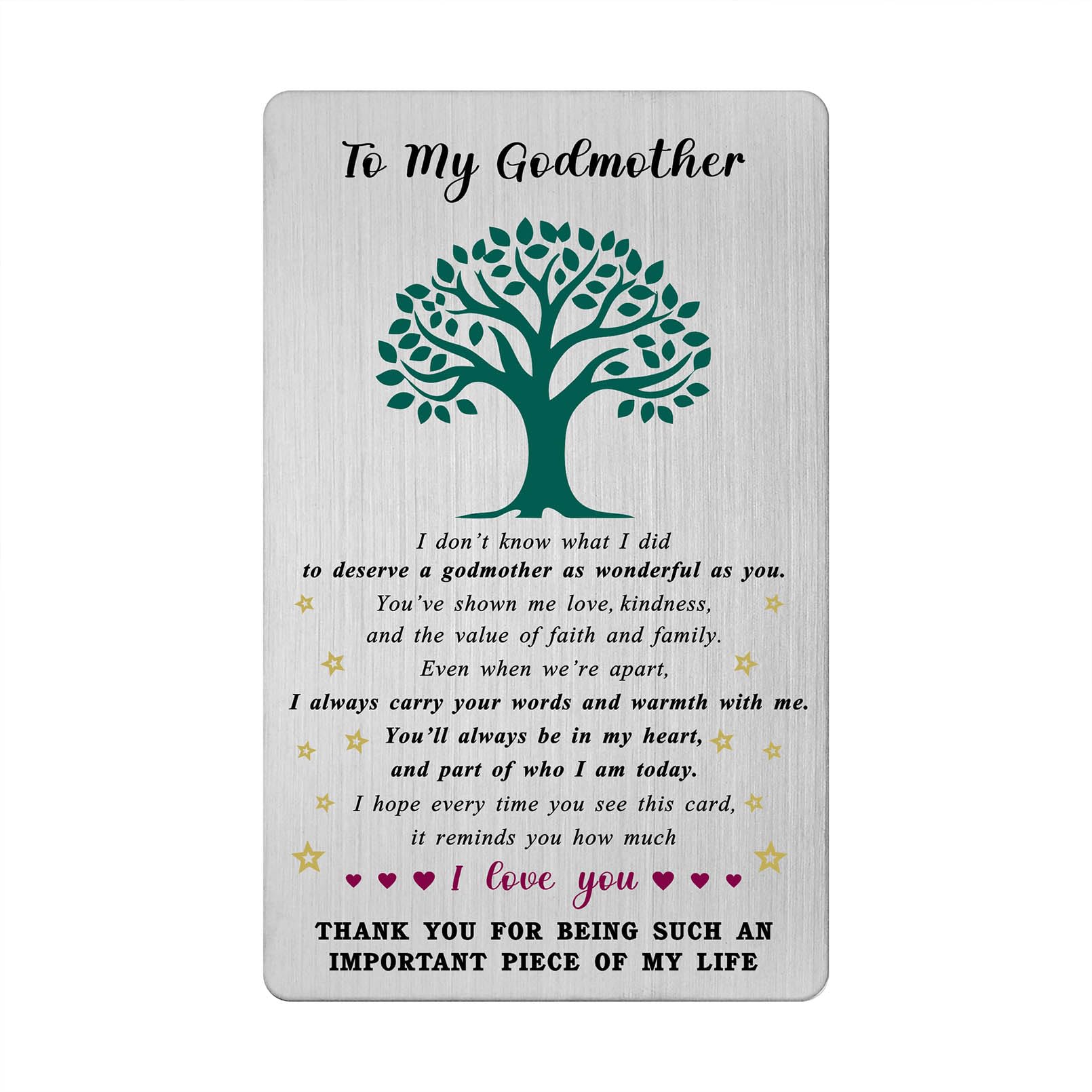 Godmother Card, Gifts for Godmother Birthday Proposal Easter Christmas Wedding Card from Godchild