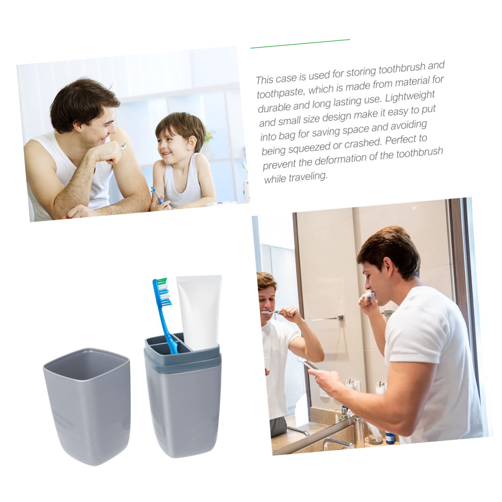 GOOHOCHY 1Pc Travel Toothbrush Case Stylish Portable Toothbrush Holder with Durable Material for Outdoor Travel Camping and Business Trips Convenient Toothpaste Storage Box for Men and