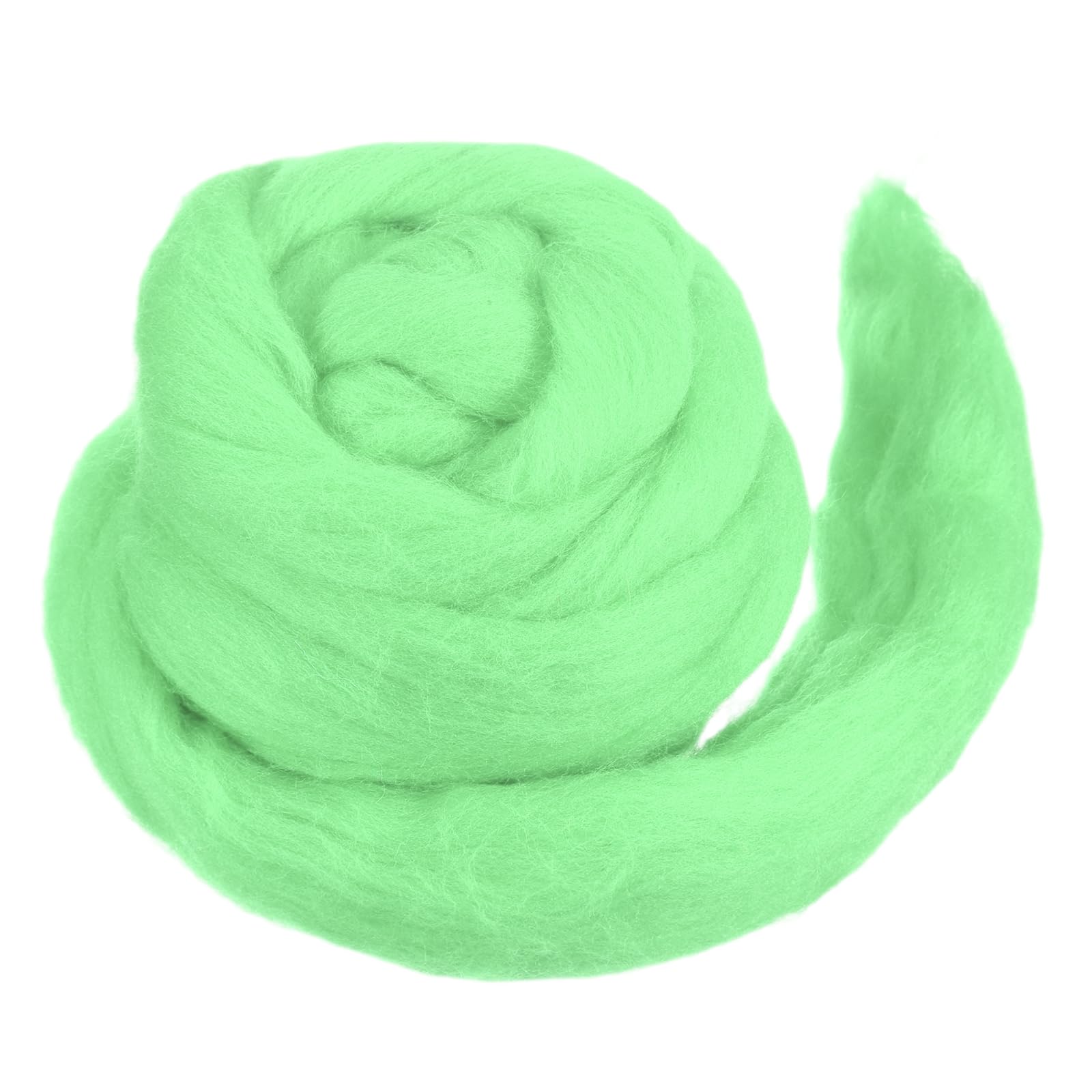 sourcing map Wool Roving Yarn Soft Felting Wool 50g/1.76oz Pure Chunky Roving Yarn for Needle Felting Knitting Blanket Spinning Weaving Art DIY Craft Light Green