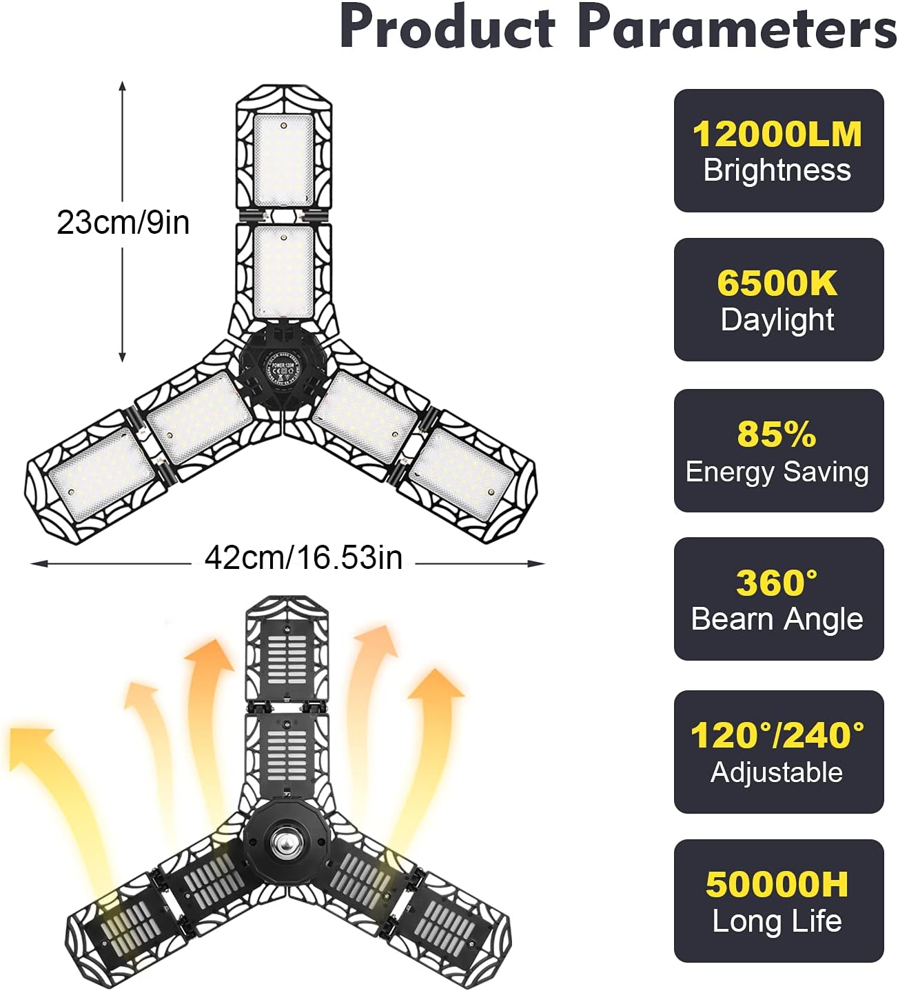 Nеw Prоduсt 2 Pack Garage Light LED Garage Light E26/E27 Garage Lights, Ceiling LED Shop Light, 120W Deformable Garage Lights, LED Garage Lighting Garage Light Bulb, LED Lights for Garage Organization, Basement Flаѕh Sаlе 2 Pack Garage Light LED Garage Light E26/E27 Garage Lights, Ceiling LED Shop Light, 120W Deformable Garage Lights, LED Garage Lighting Garage Light Bulb, LED Lights for Garage Organization, Basement