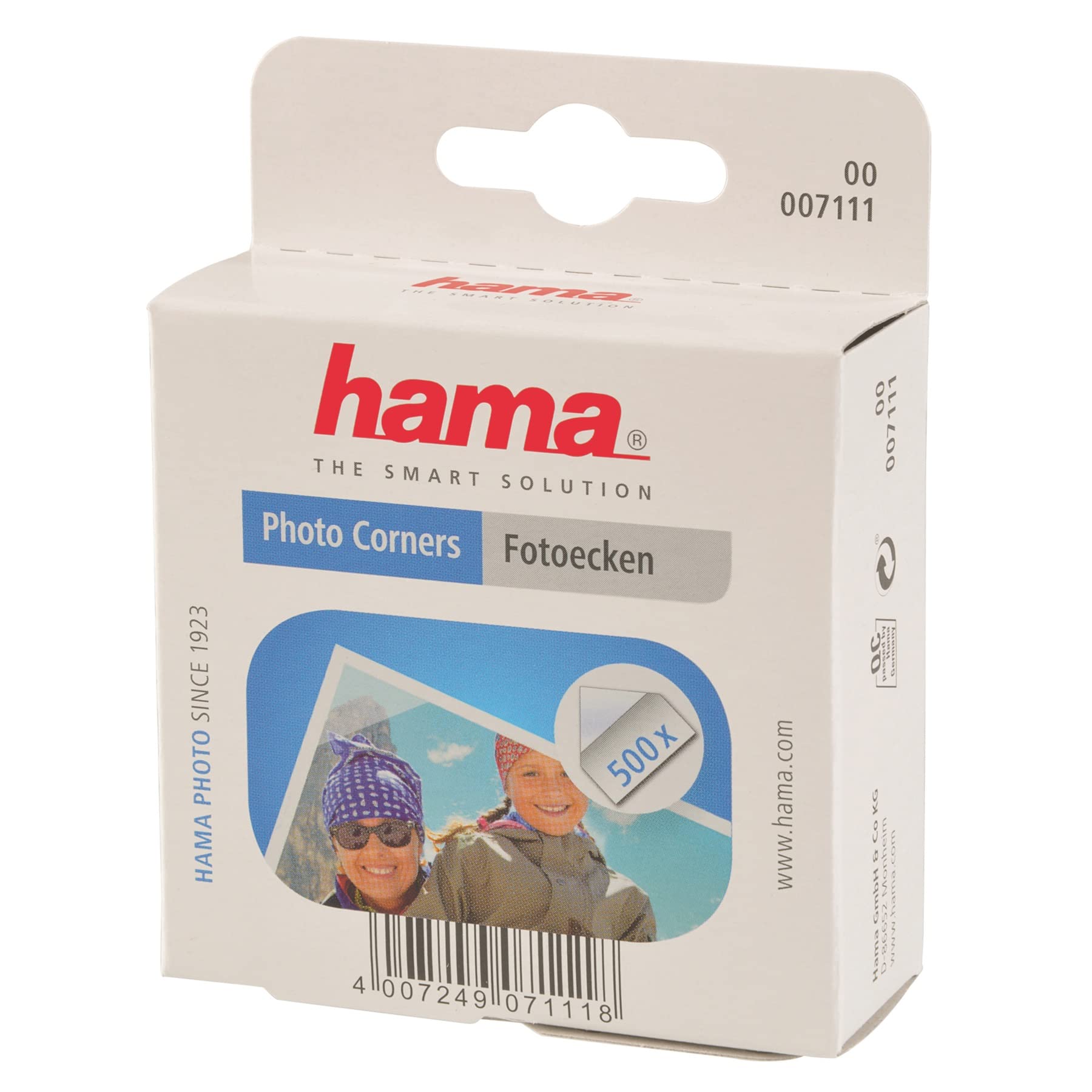 Hama Dispensador de puntos adhesivos (500 esquinas para fotos, diámetro 10 mm, papel/viscosa) transparente