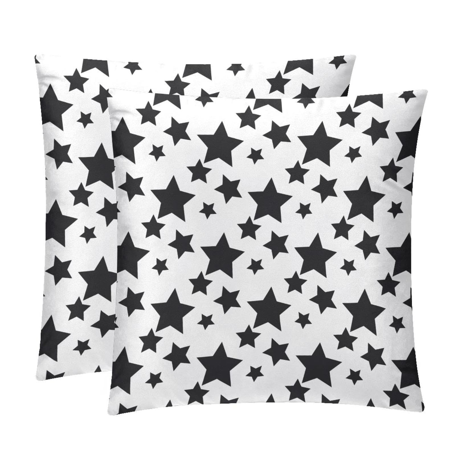 TDGKPZ Stars Throw Pillow Cases 2 Pack Pillowcases Zipper Cushion Covers For Bedroom Living Room 50x50cm