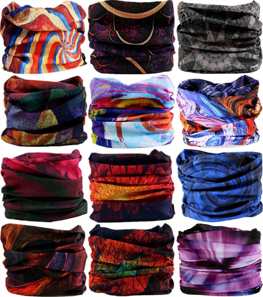 VANCROWN Neck Gaiter Headband Headwear Head Wrap Face Mask Magic Scarf Bandana for Men and Women