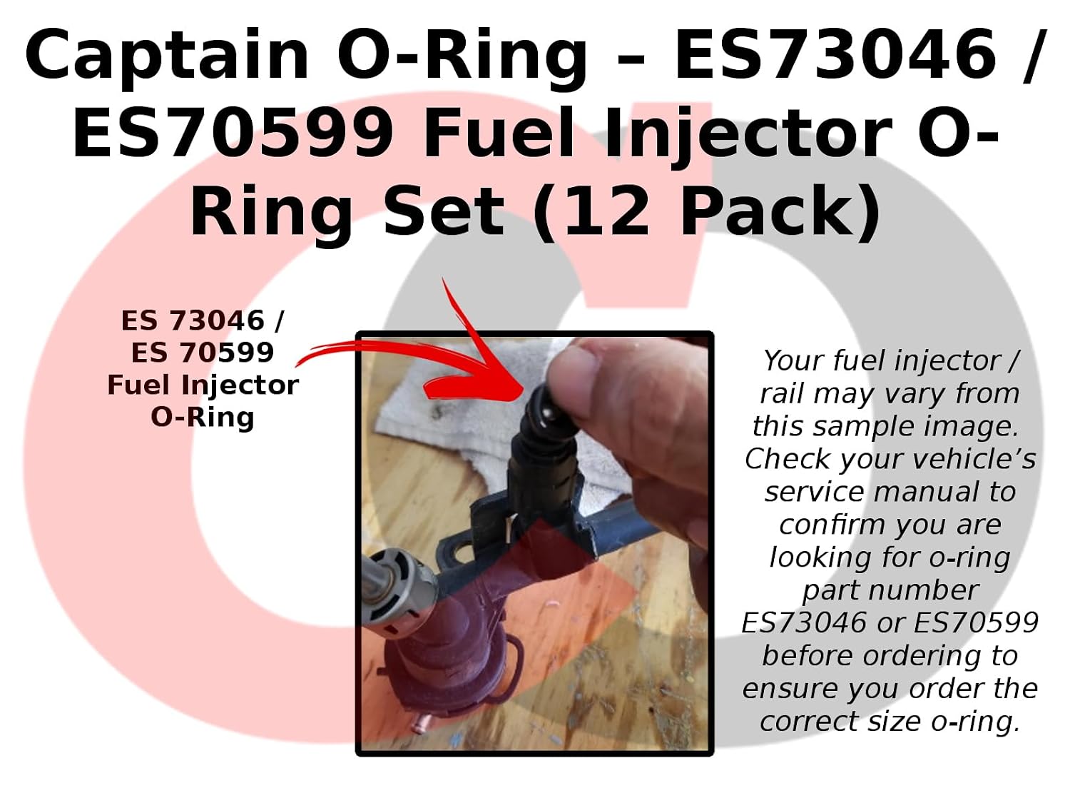 Captain O-Ring – ES 73046 / ES 70599 Fuel Injector O-Ring Set [7.52mm X 3.53 mm] (12 Pack)